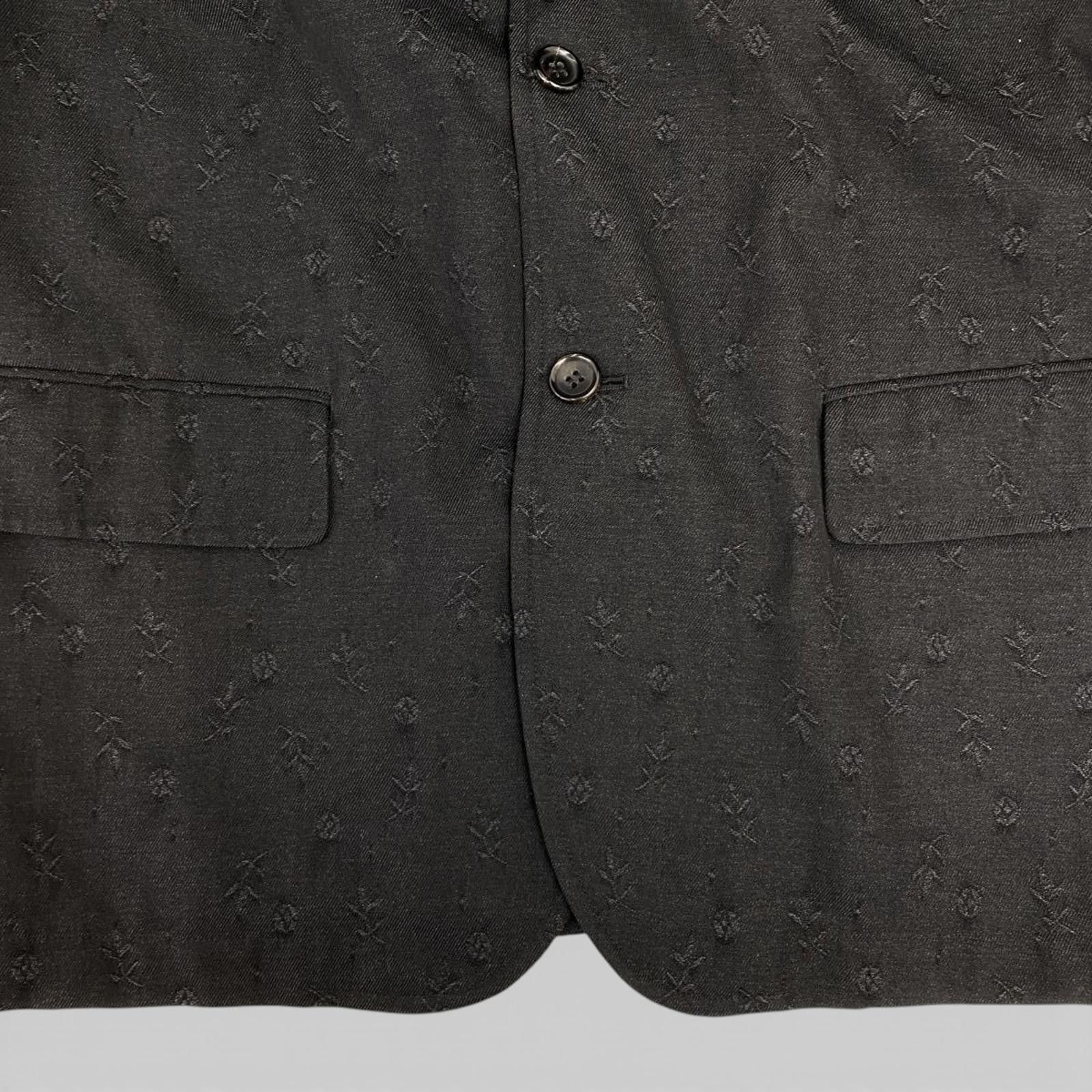 Comme des Garcons Comme des Garçons - Black Embroidered Blazer Jacket Size 38R - 5 Thumbnail