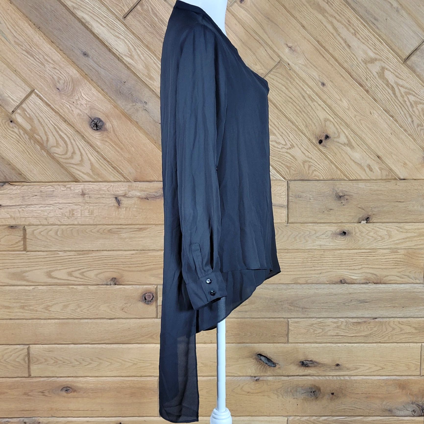 Joseph Ribkoff VINTAGE Joseph Ribkoff Blouse Shirt Tunic Long Sleeve V-Neck Black 8 Womens Roll Tab Sleeve Casual Listing 90s Size M / US 6-8 / IT 42-44 - 5 Thumbnail