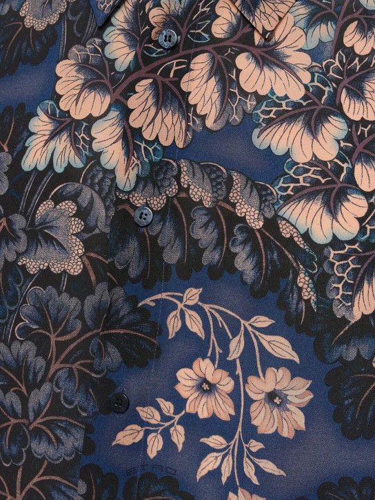 Etro o1lsvrm0425 Silk Long Sleeve Shirt in Blue Size US M / EU 48-50 / 2 - 4 Thumbnail