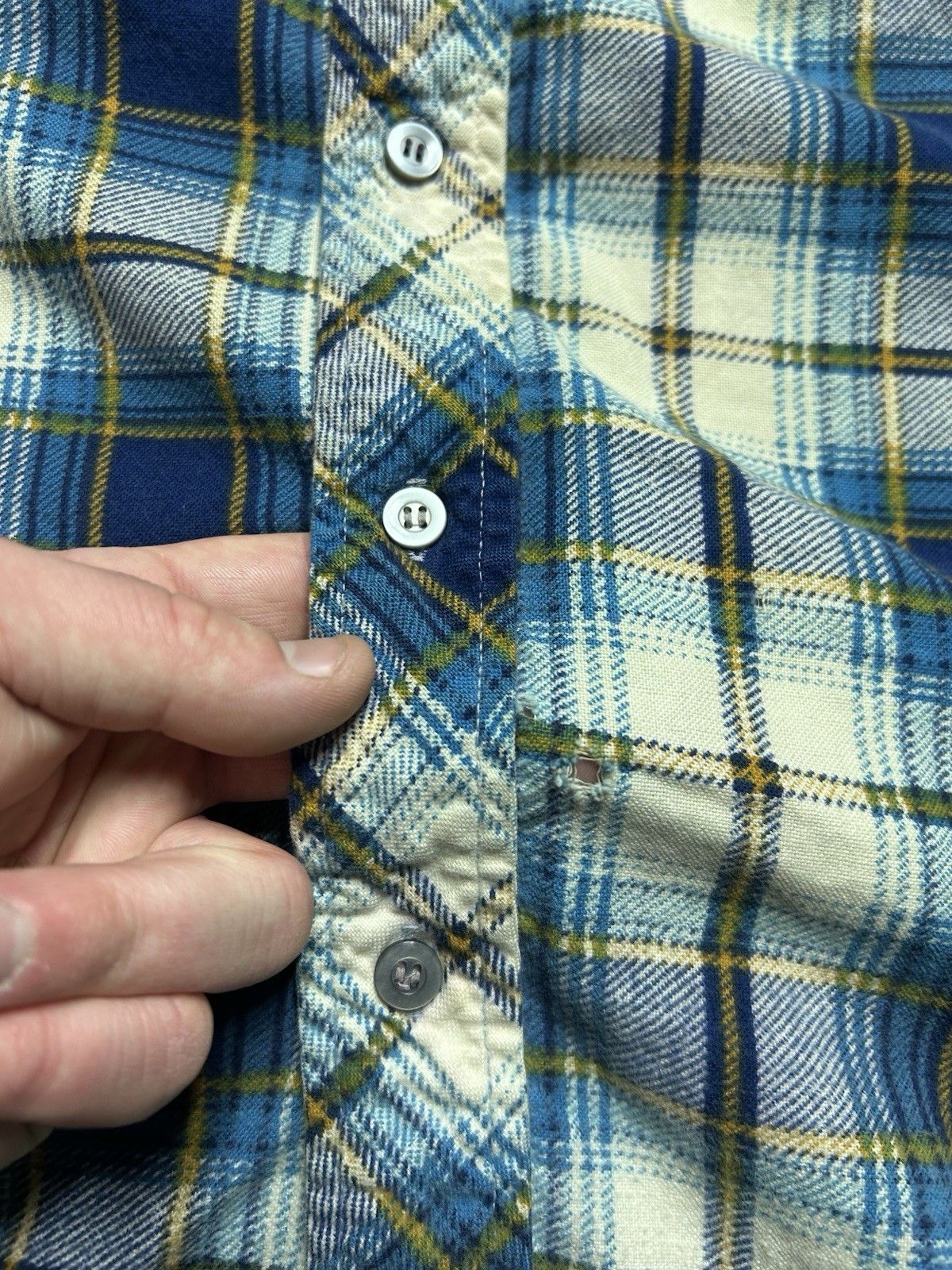 Vintage 80s flannel shirt brushed cotton distressed Kingsport large Size US L / EU 52-54 / 3 - 12 Thumbnail