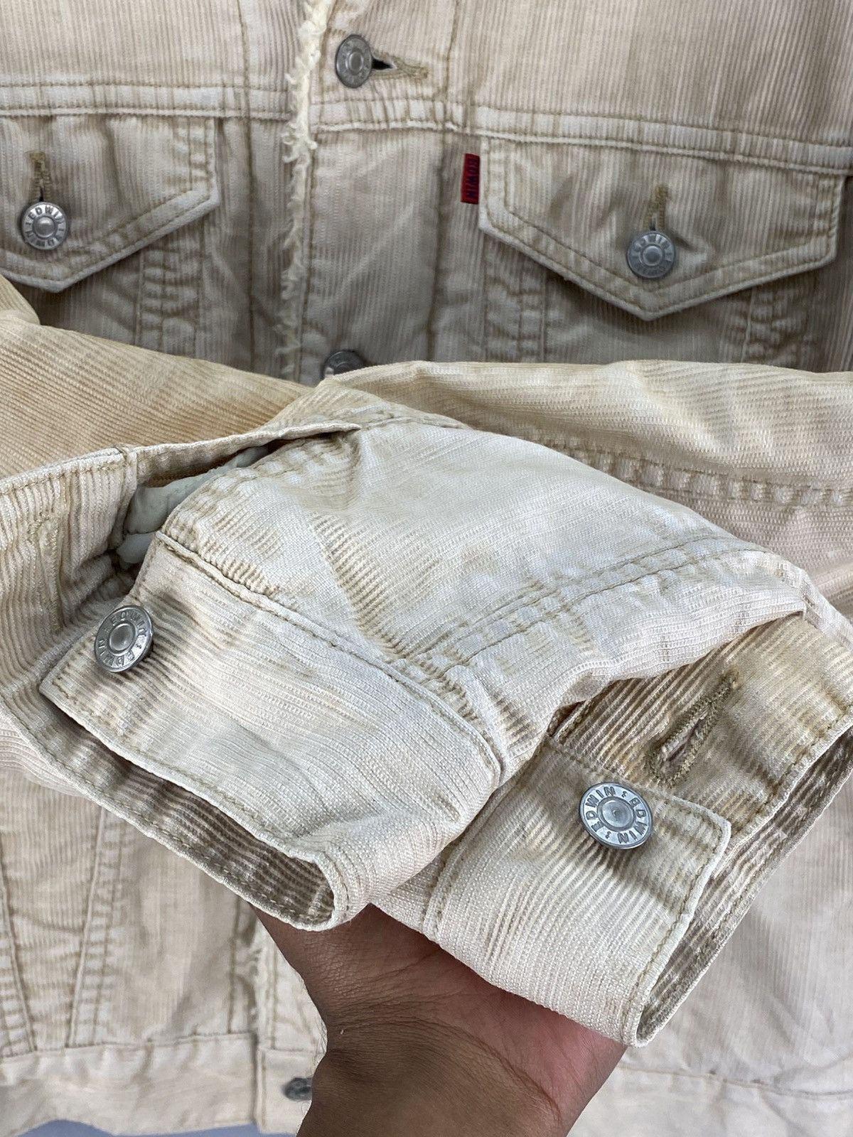 Edwin Vintage Y2K Edwin Sherpa Lining Corduroy Trucker Jacket Size US S / EU 44-46 / 1 - 11 Thumbnail