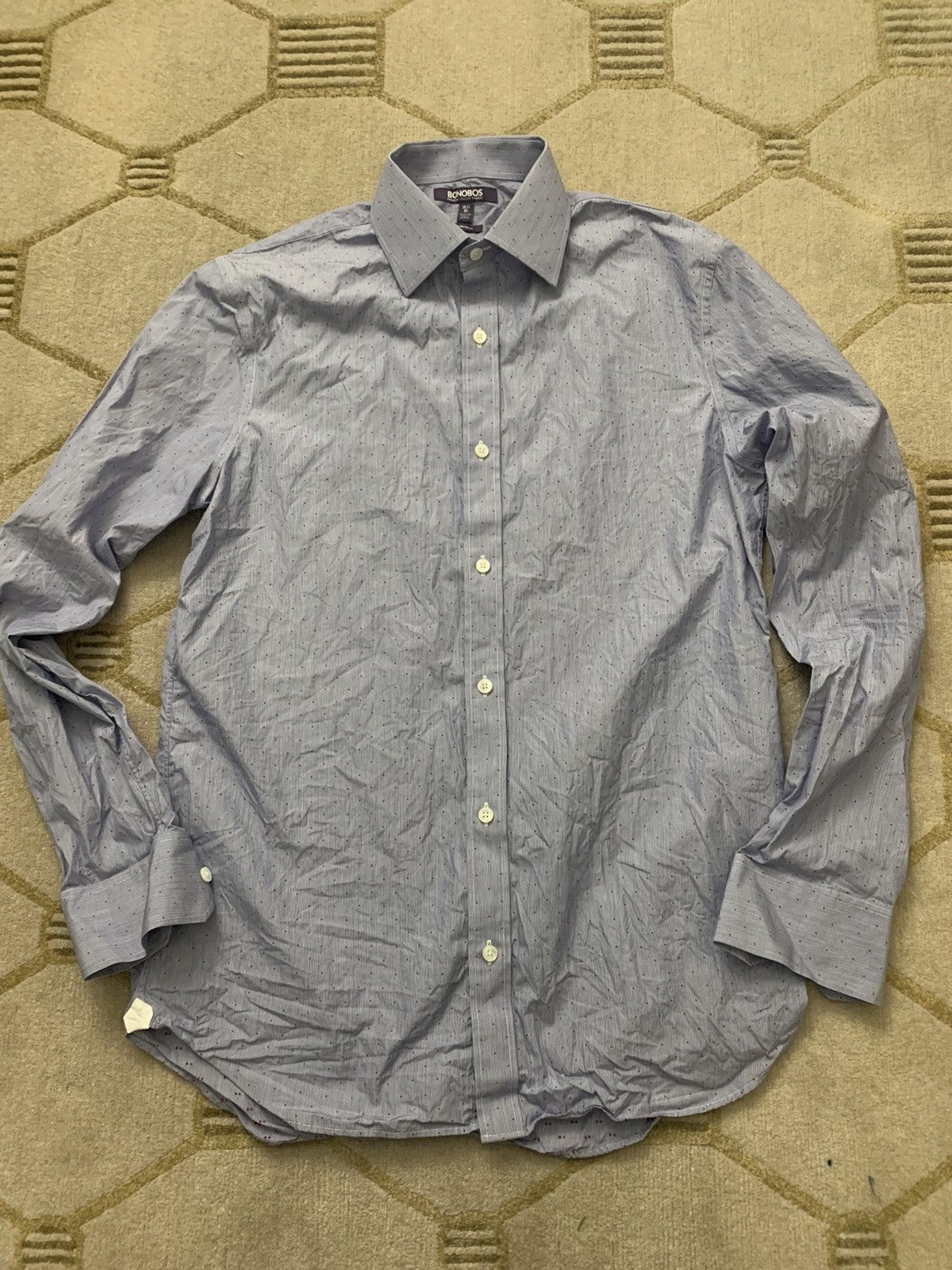 image of Bonobos Italian Standard Fit Dress Shirt Size 15.5, 35 in Blue, Men's