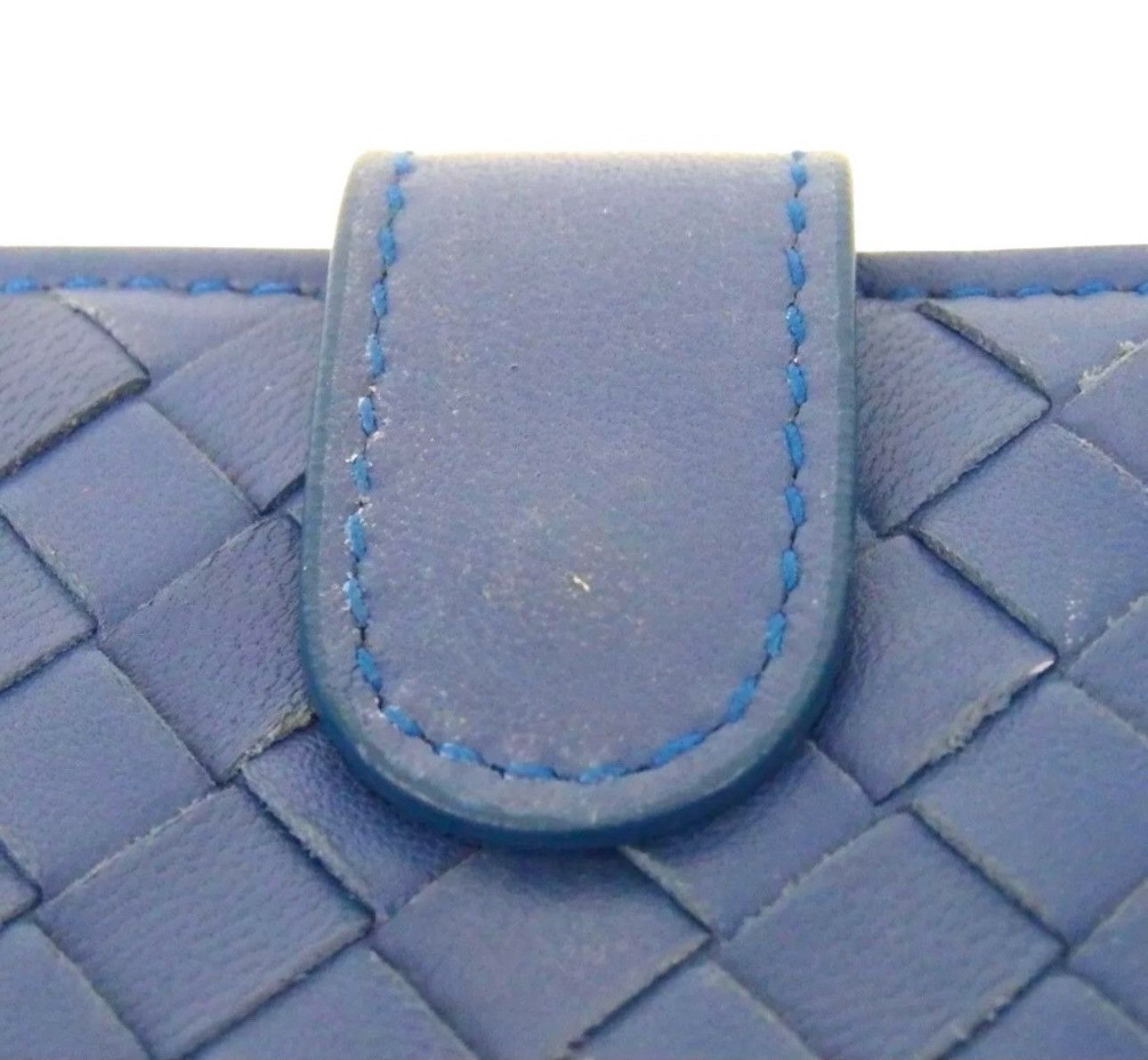 Bottega Veneta Bottega Veneta Intrecciato Leather Wallet Blue Handmade Size ONE SIZE - 3 Thumbnail