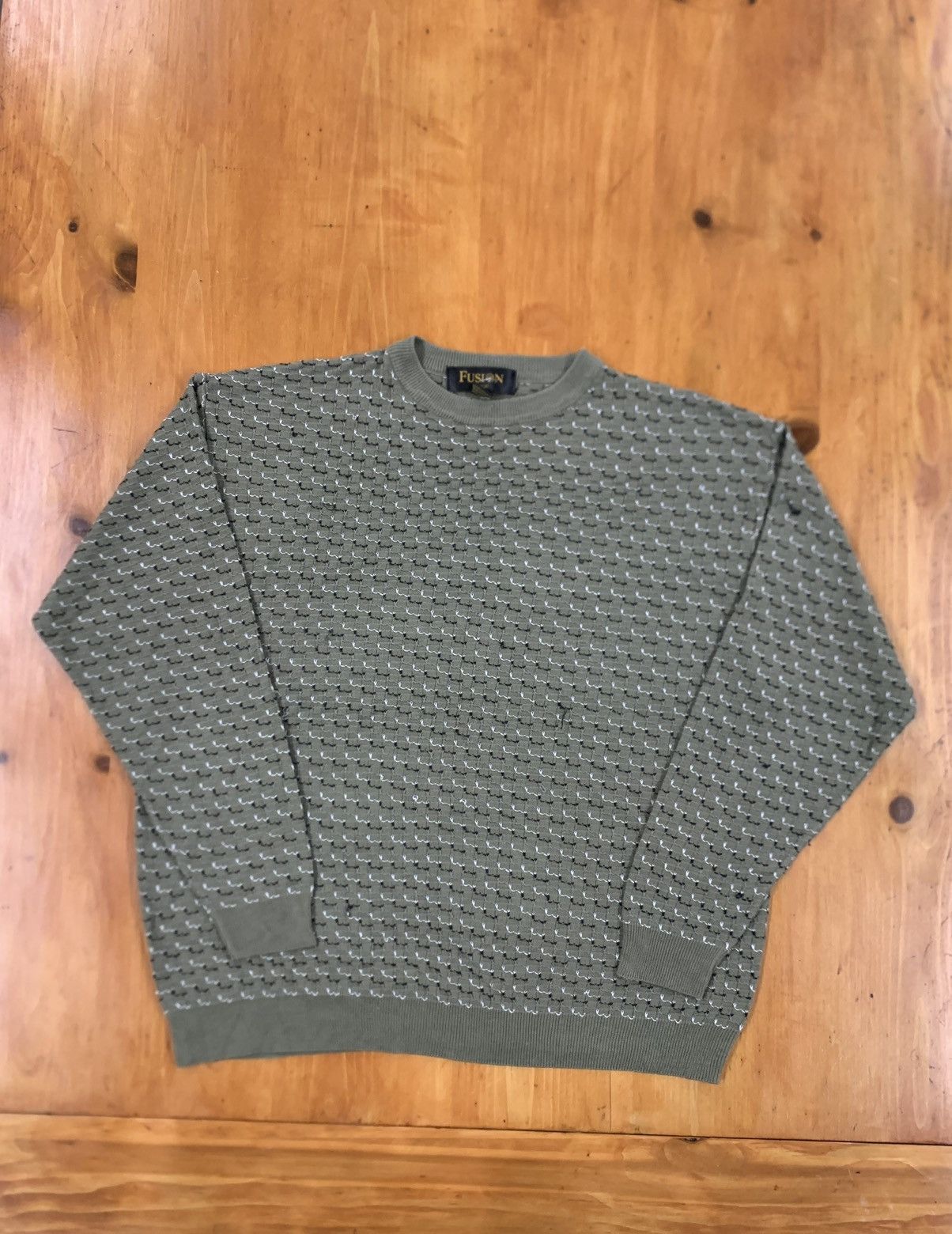 Vintage Vintage Chainlink Net Knit Sweater Size US L / EU 52-54 / 3 - 1 Thumbnail