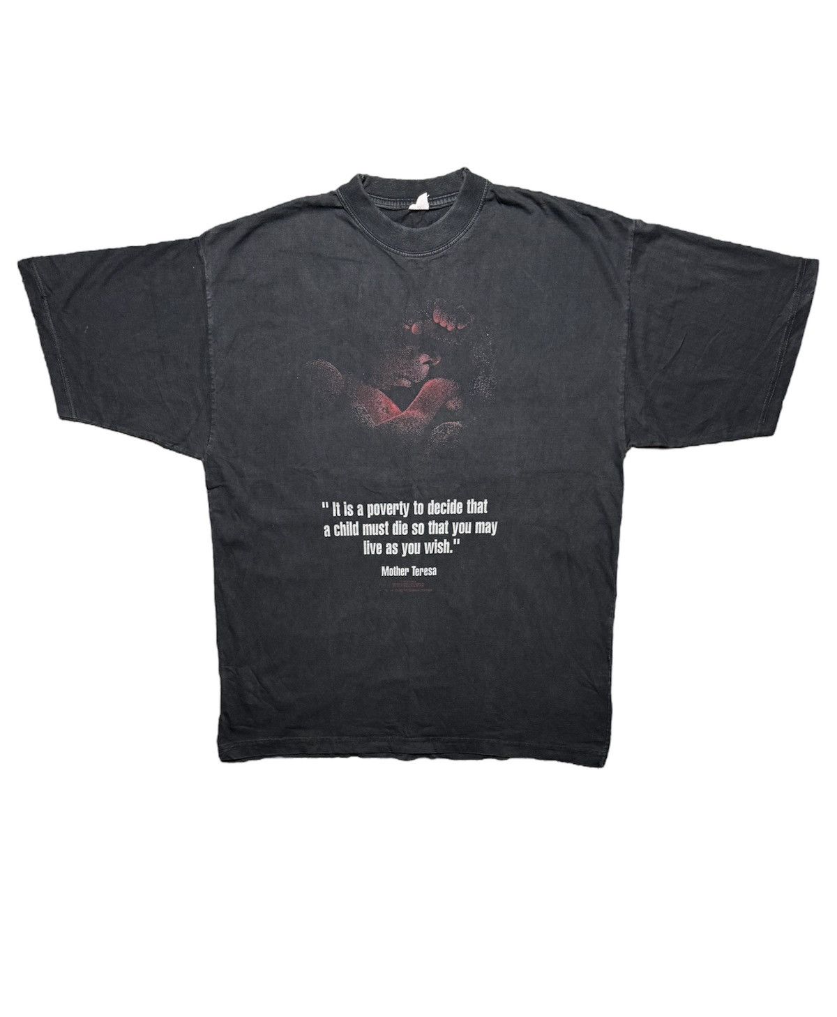 image of Movie x Vintage 1993 Living Epistles Mother Theresa T-Shirt in Black, Men's (Size XL)