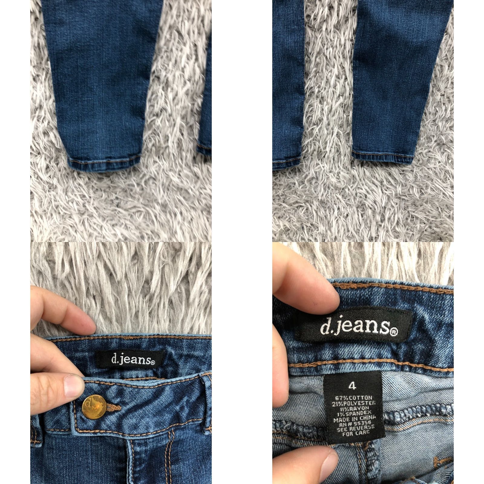 Vintage d.jean Skinny Jeans Womens Size 4 Medium Wash Blue FLAW Size 27" / US 4 / IT 40 - 8 Thumbnail