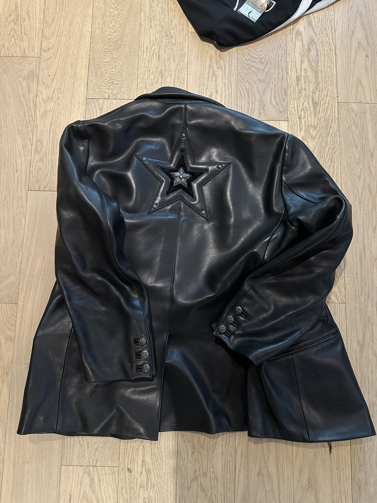 Chrome Hearts 3XL XXXL CHROME HEARTS 1 of 1 LEATHER PATCH JACKET BLAZER ! Size US XXL / EU 58 / 5 - 11 Thumbnail