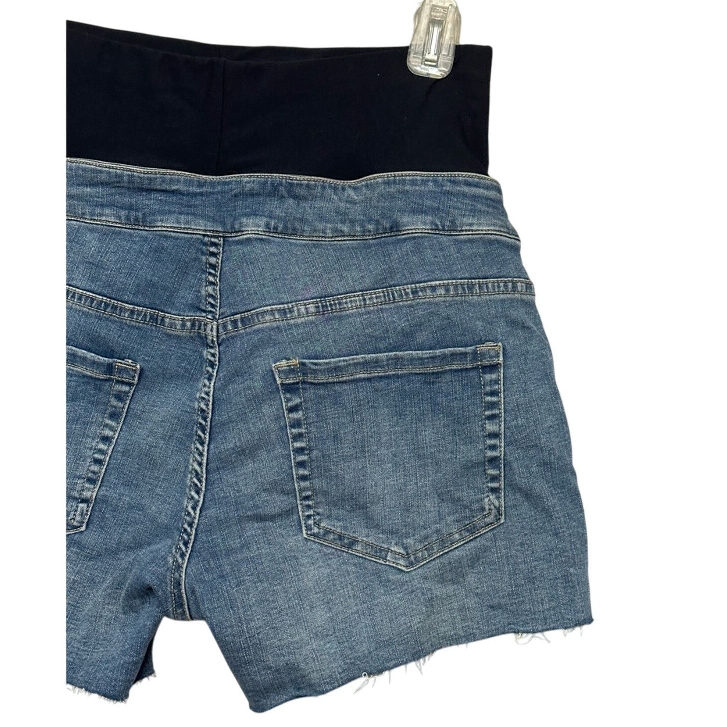 Other Angel Maternity Jean Shorts Pull On Stretch Denim Blue XS Size 33" - 6 Thumbnail
