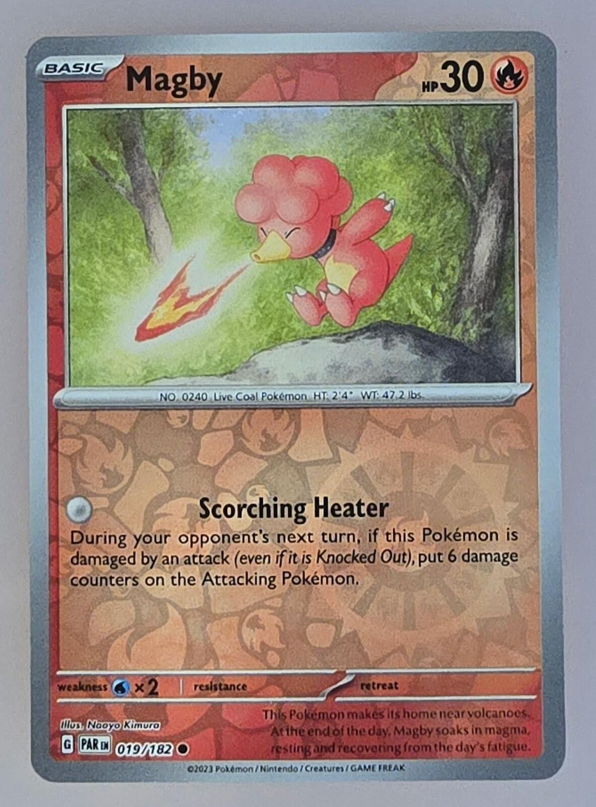 Pokemon Magby card from the Paradox Rift Size ONE SIZE - 1 Thumbnail