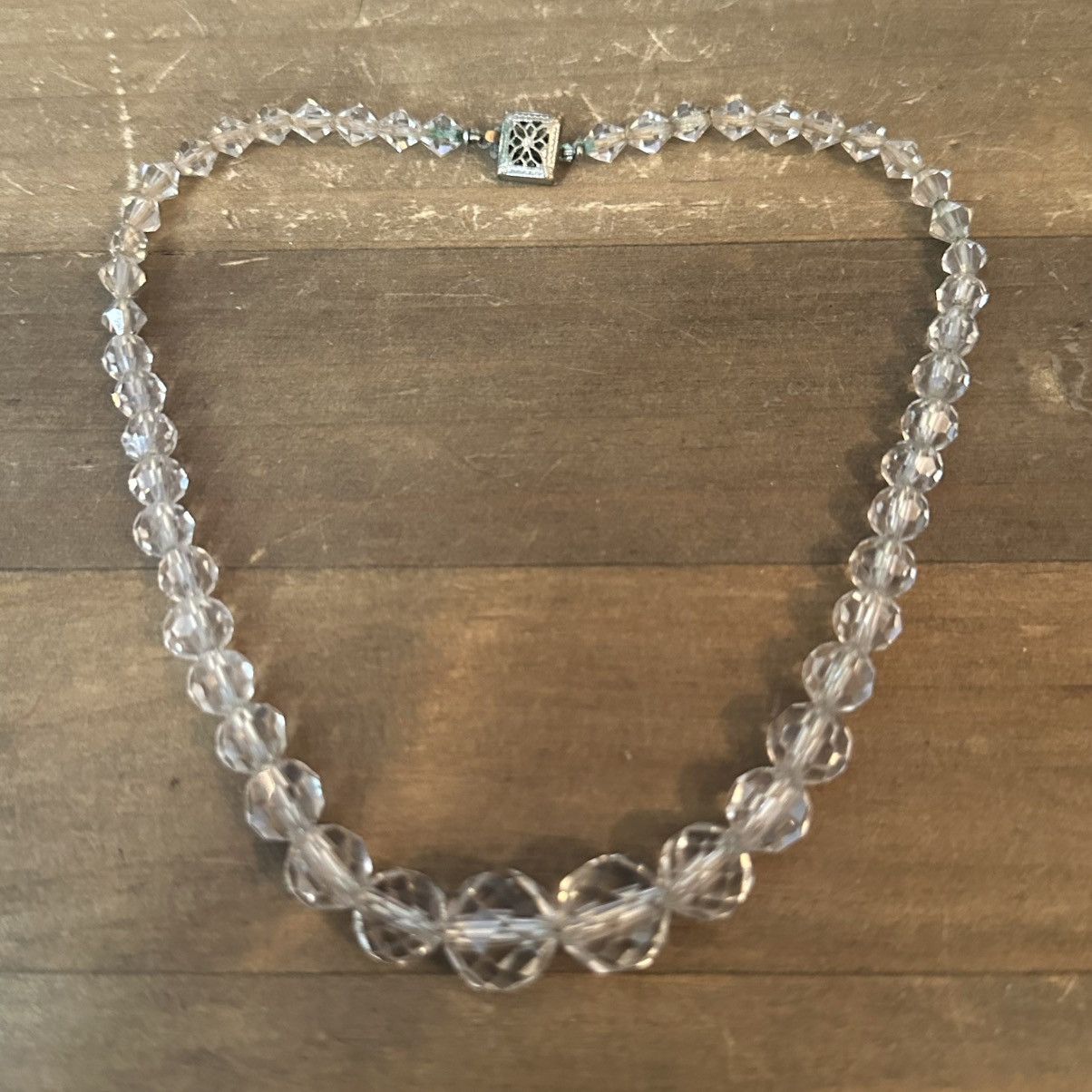 Vintage Vintage clear faceted crystal bead necklace Size ONE SIZE - 2 Thumbnail