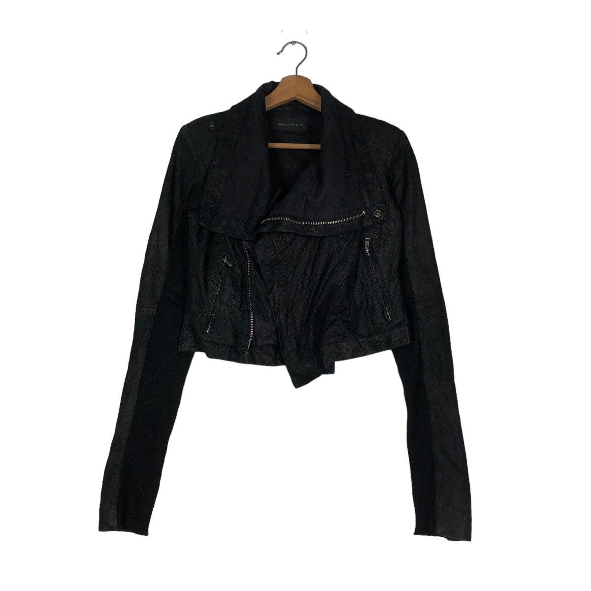 Japanese Brand 🔥Cropped Biker Jacket Bondage Mercuryduo Double Collar Size S / US 4 / IT 40 - 1 Thumbnail
