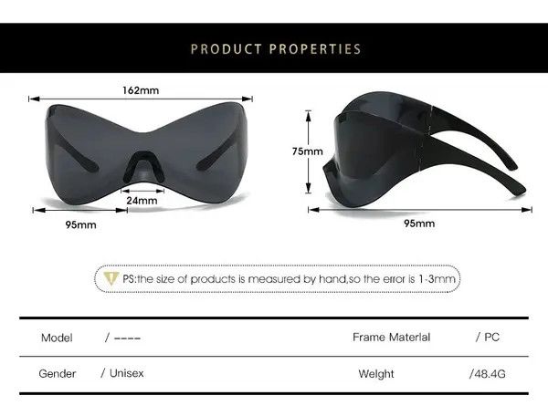VIBE Streetwear Punk Rock Gothic Sunglasses y2k 90’s Size ONE SIZE - 5 Thumbnail