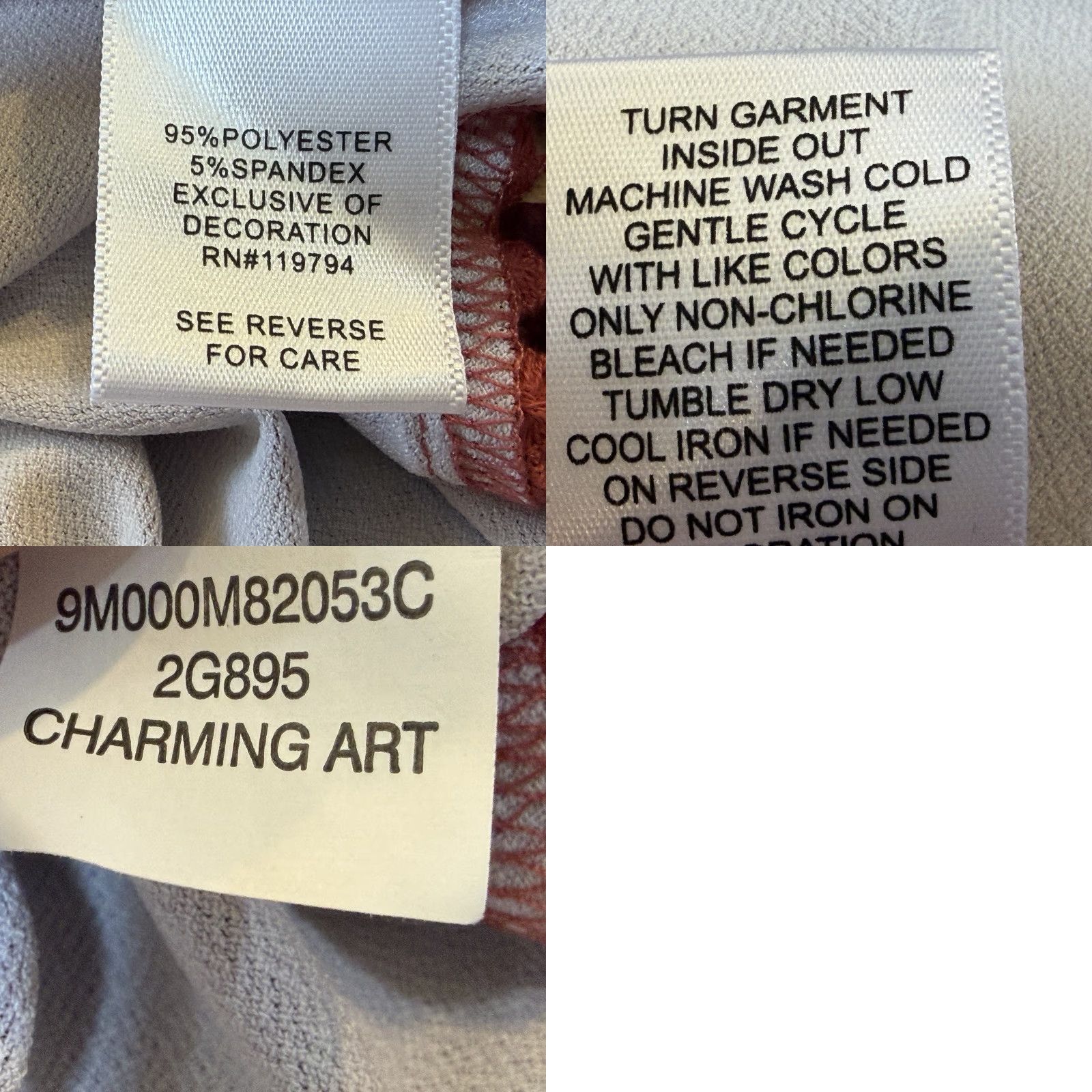 Vintage VINTAGE One World Charming Art Tunic Shift Dress Womens Medium Rust Leaf Print V-Neck Long Balloon Sleeve Crochet Detail Stretch Size M / US 6-8 / IT 42-44 - 8 Thumbnail