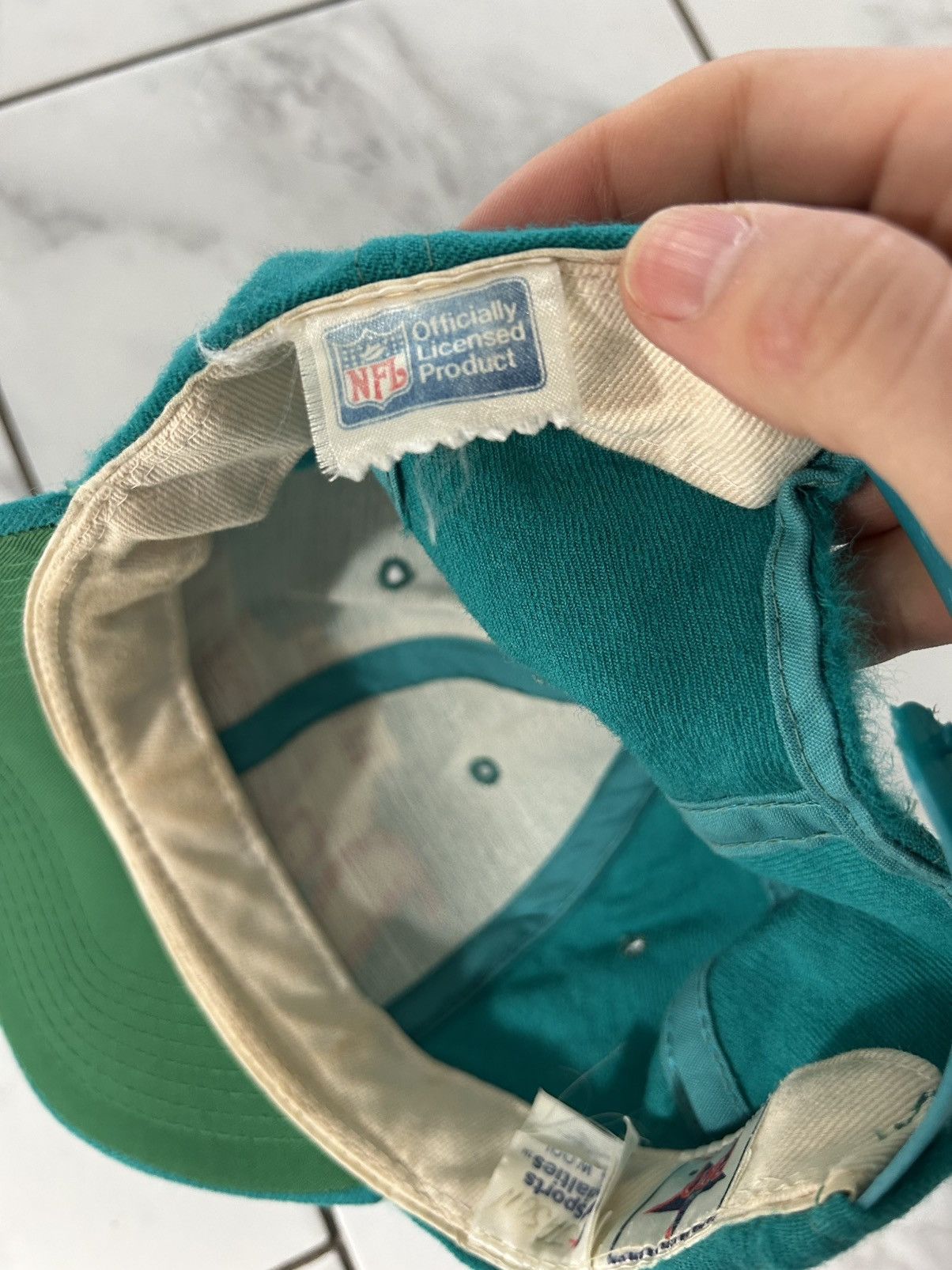 Sports Specialties 1980s Sports Specialties Miami Dolphins Script Wool Snapback Size ONE SIZE - 4 Thumbnail