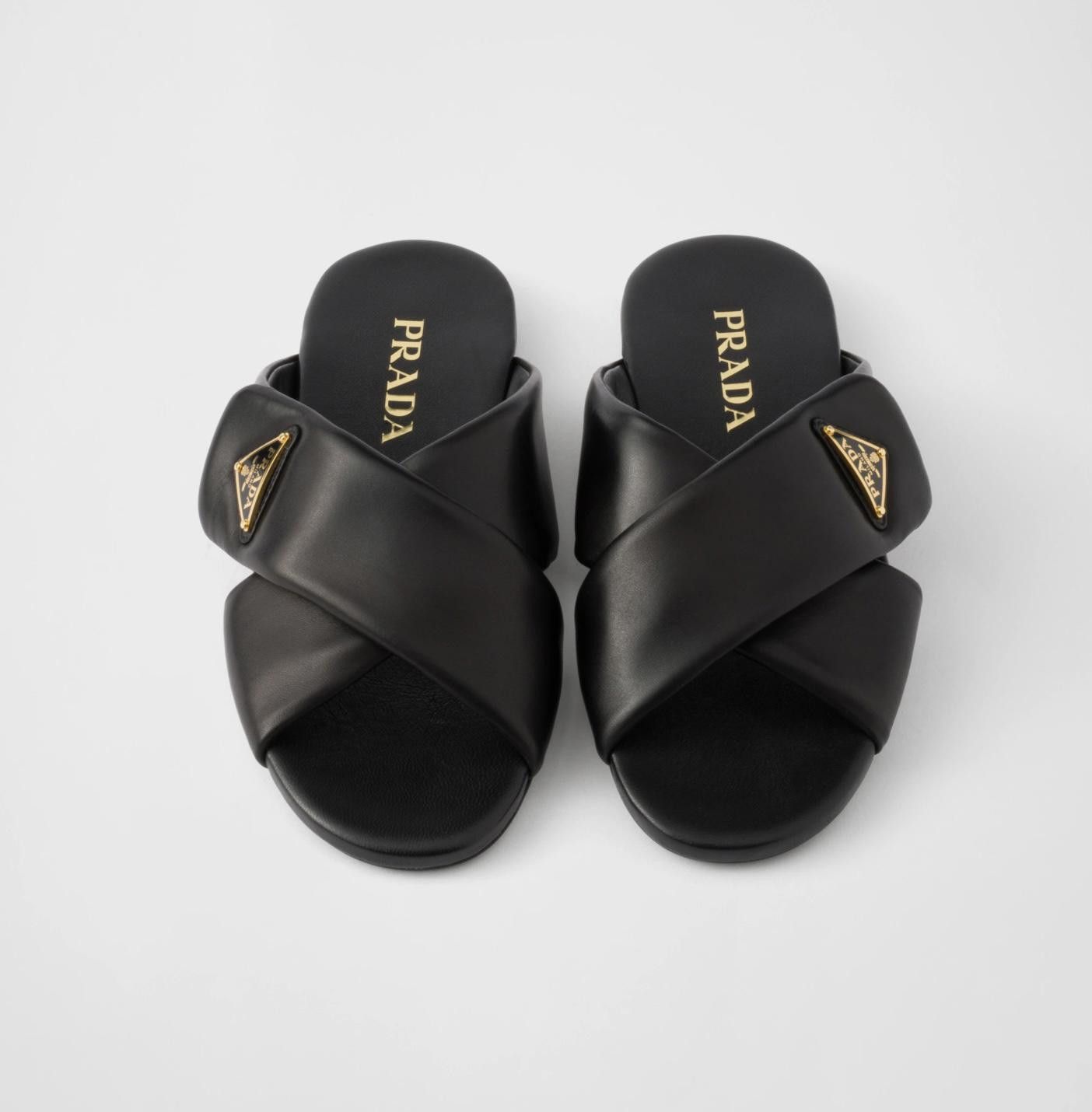 Prada PRADA PADDED LEATHER SLIDES SIZE 41 Size ONE SIZE - 4 Thumbnail