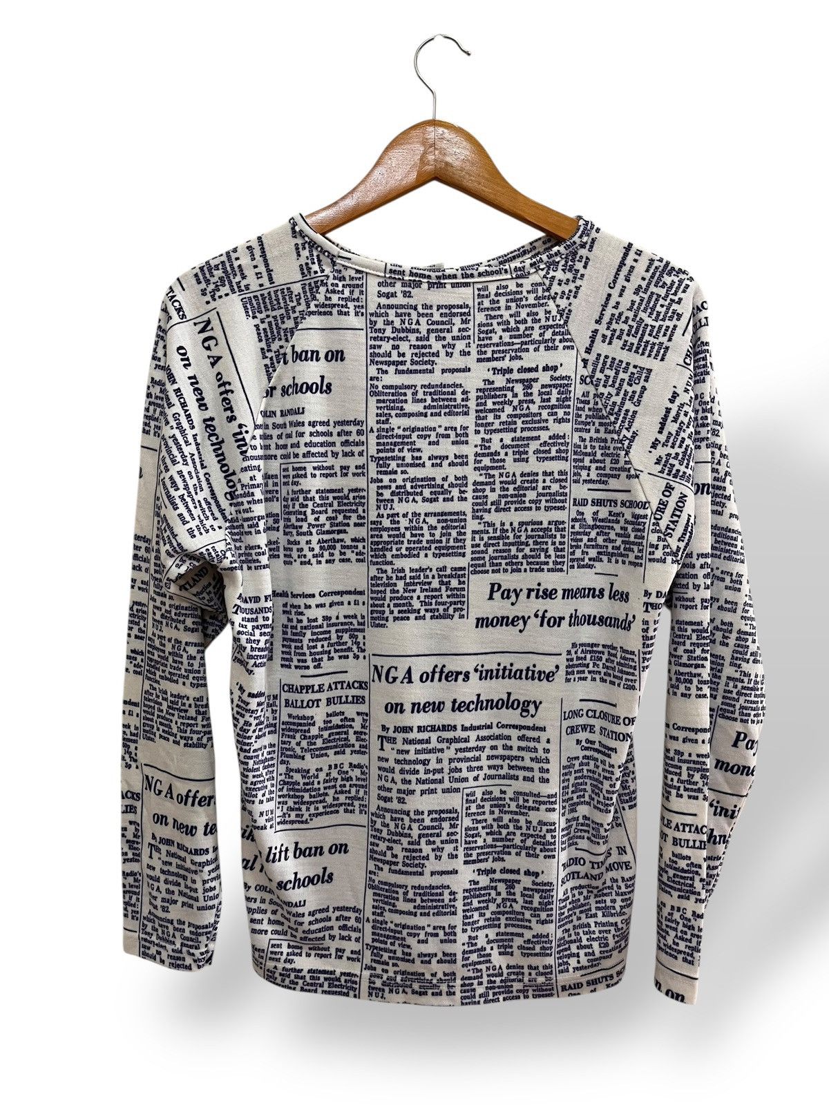 Japanese Brand C & A Full Print Newspaper Longsleeve Shirt Size US M / EU 48-50 / 2 - 2 Thumbnail