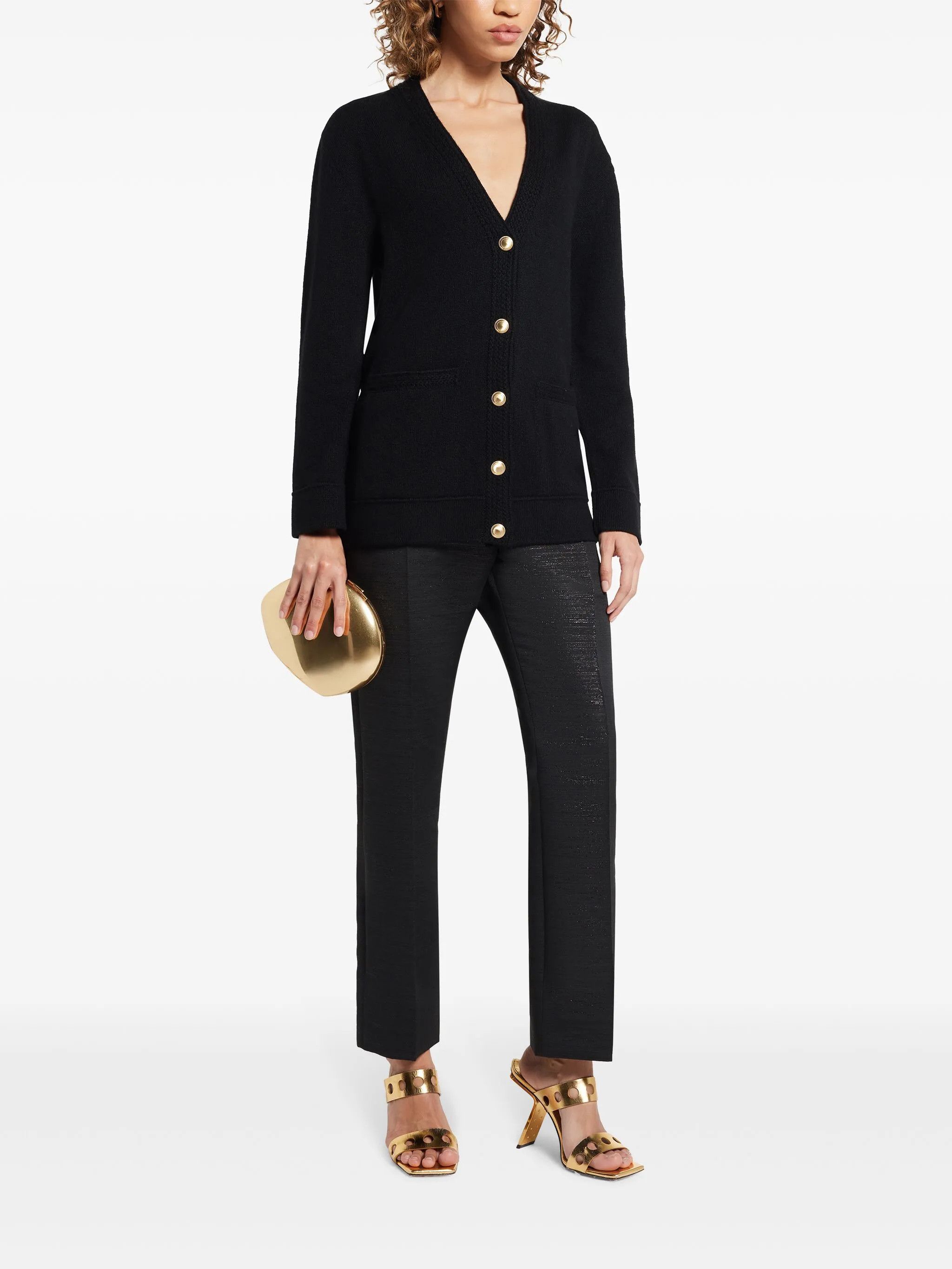 Tom Ford o1w1db10525 PAW558 Wallis Lurex Pant in Black Size 25" / US 0 / IT 36 - 2 Thumbnail