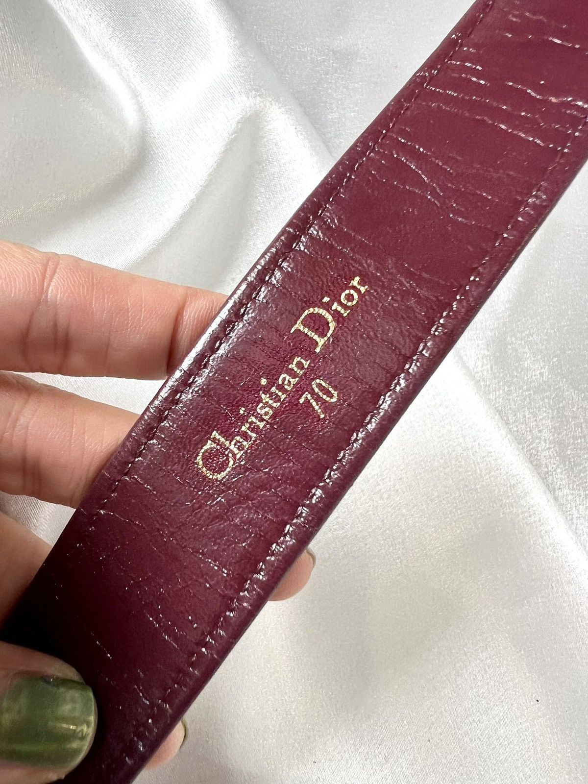 Dior Dior Leather Belt – Burgundy/Beige Monogram Size ONE SIZE - 14 Thumbnail