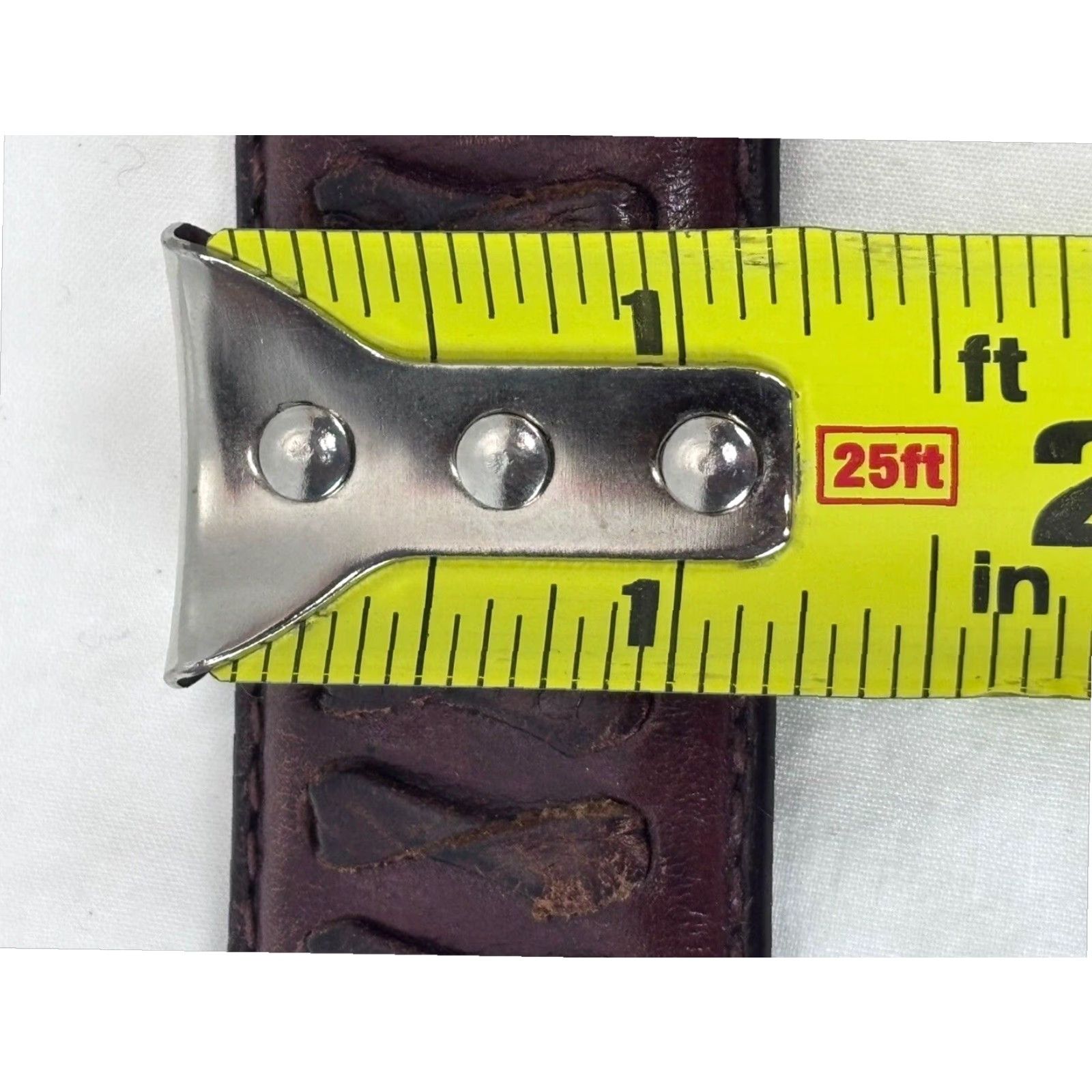 Fossil VINTAGE Fossil Leather Men's Belt Brown 38 Regular Classic Adjustable Buckle Size 38 - 7 Thumbnail