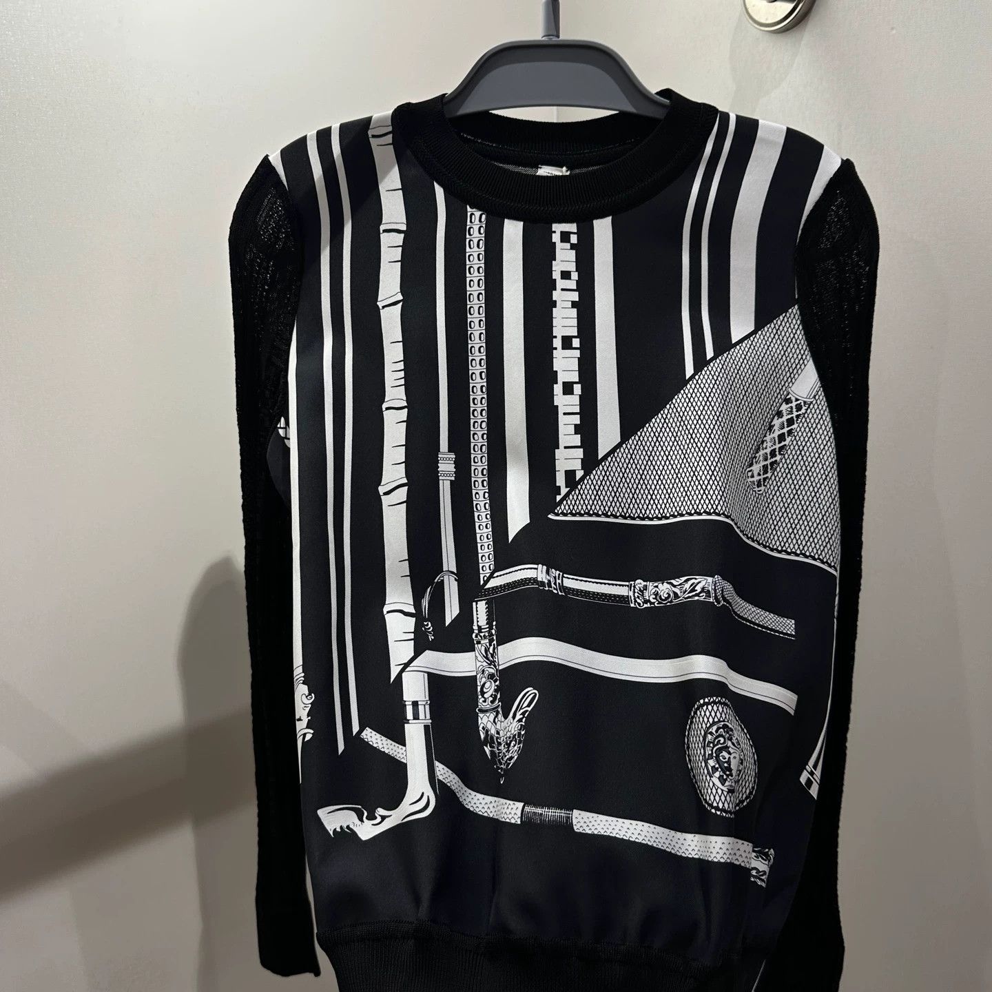 Hermes Hermès may664 patterned silk knit long-sleeve 36 Size XS / US 0-2 / IT 36-38 - 6 Thumbnail
