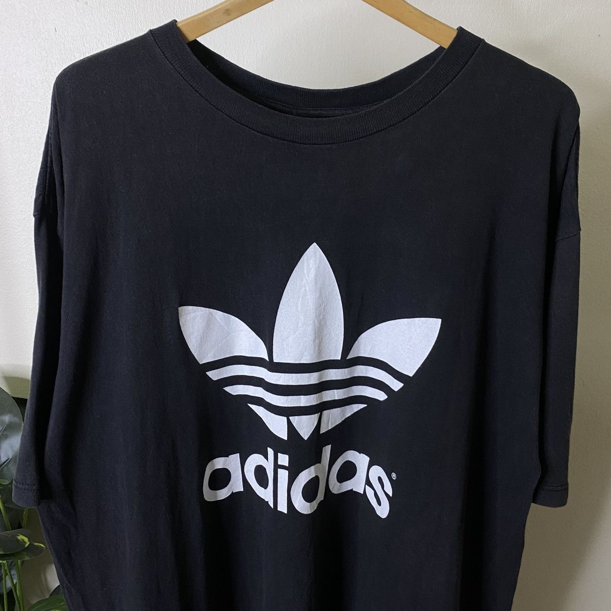 Adidas 1990s Adidas Double Sided Graphic Faded Black T Shirt Size US XXL / EU 58 / 5 - 2 Thumbnail