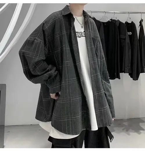 Japanese Brand Rumiko x Junna Gray Vintage Loose Plaid Shirt Size US M / EU 48-50 / 2 - 1 Thumbnail