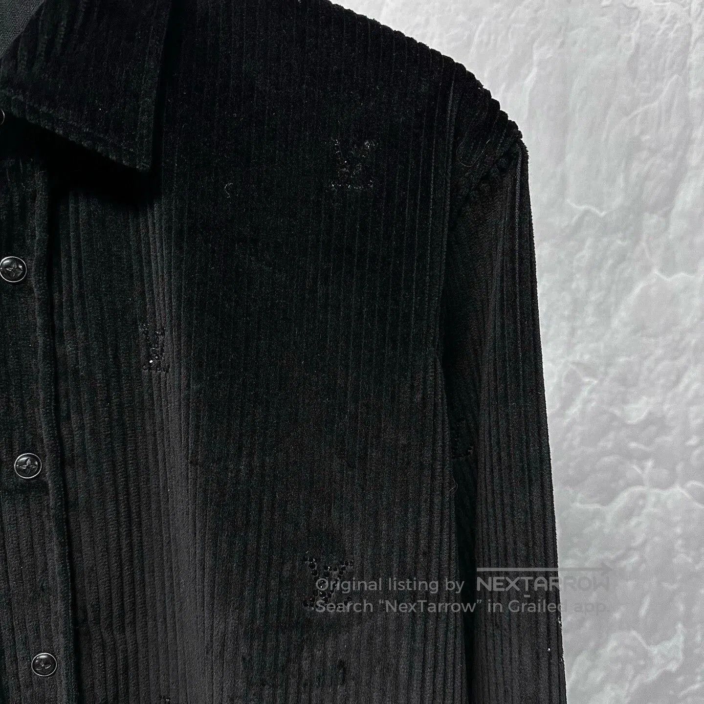 Louis Vuitton Louis Vuitton SS25 Corduroy Rhinestone Long-Sleeve Shirt. Size US XL / EU 56 / 4 - 3 Thumbnail