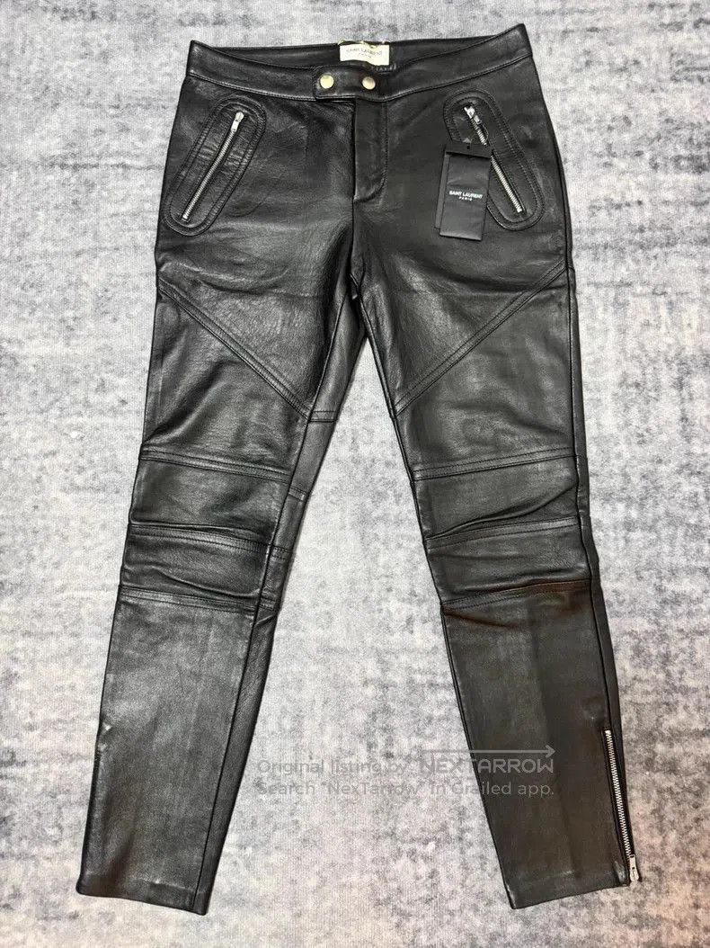 Saint Laurent Paris Saint Laurent Black Leather Moto Pants. Size US 36 / EU 52 - 1 Thumbnail