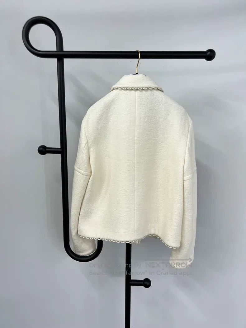 Dior Dior White bow double-breasted jacket Size S / US 4 / IT 40 - 2 Thumbnail