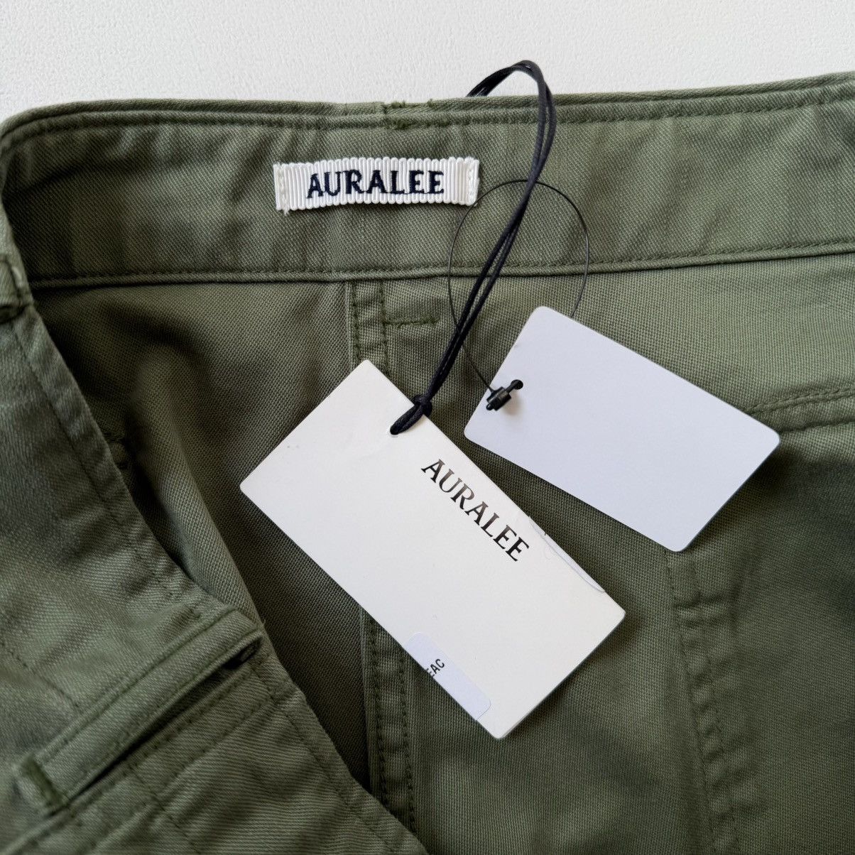 Auralee Washed Green ‘Bleached Baker Pants’ Size US 32 / EU 48 - 7 Thumbnail