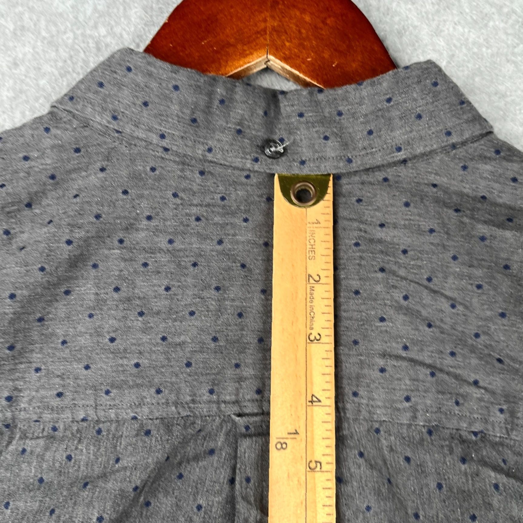 Ben Sherman Ben Sherman Shirt Large Gray Blue Dots Button-Up Long Sleeve Casual Flip Cuff Regular Fit Mens Shirt Size US L / EU 52-54 / 3 - 7 Thumbnail
