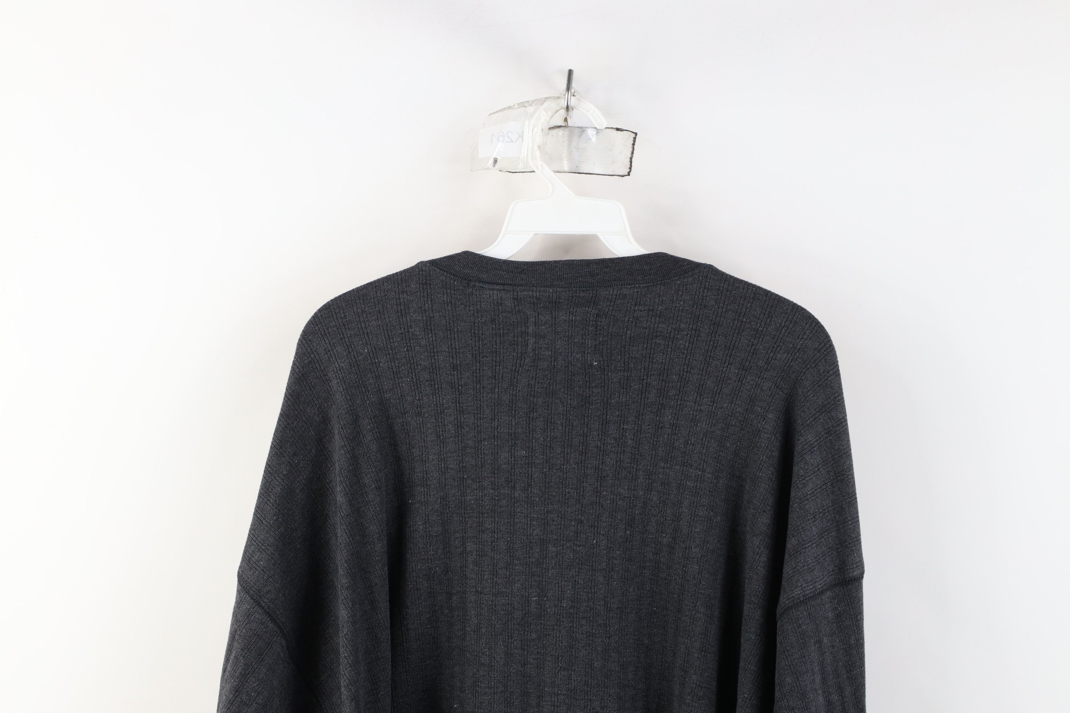 Vintage Vintage 90s Streetwear Knit Long Sleeve Henley T-Shirt Gray Size US XL / EU 56 / 4 - 12 Thumbnail