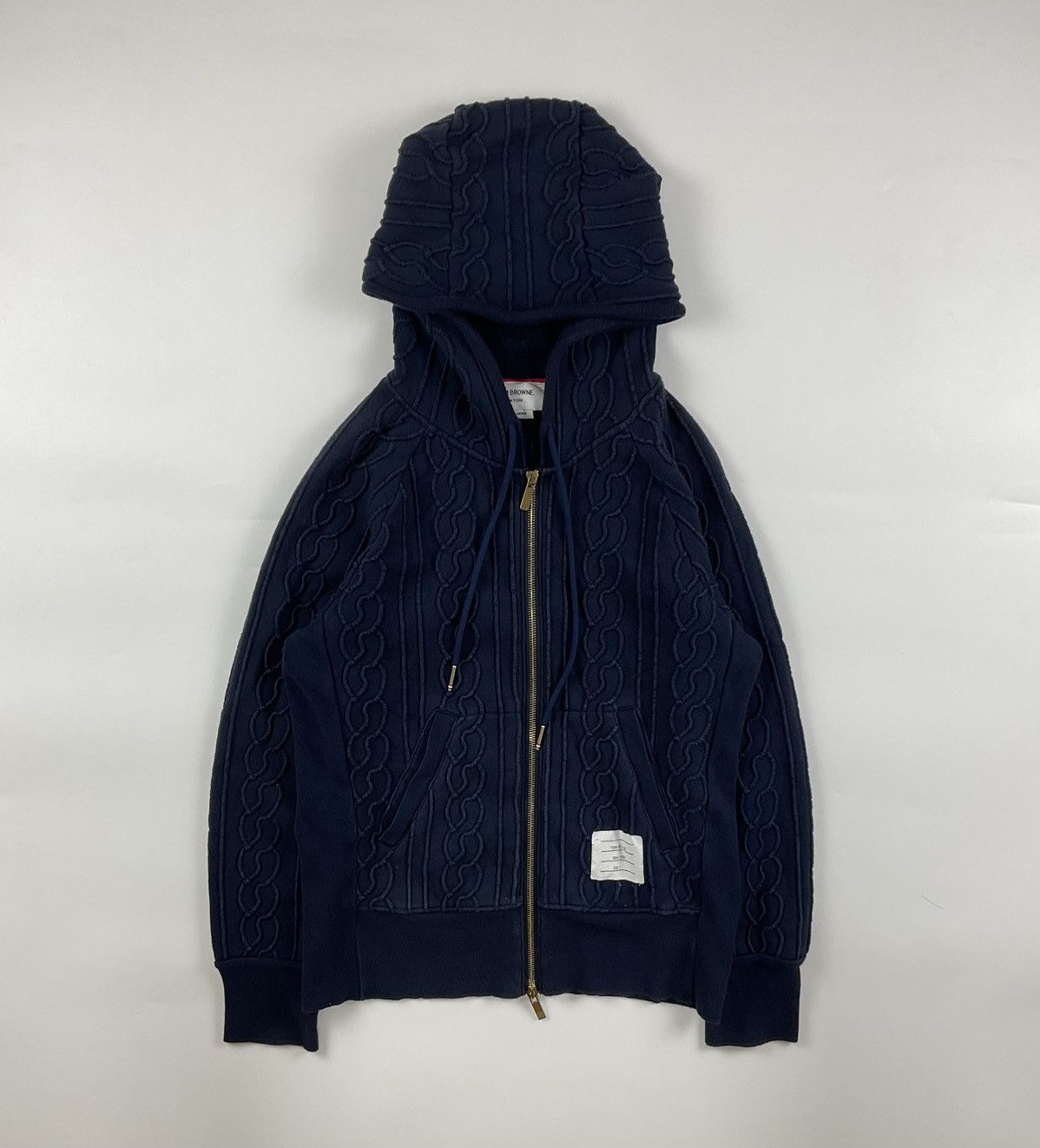 image of Thom Browne Zip Up Jacket in Navy, Men's (Size Small)