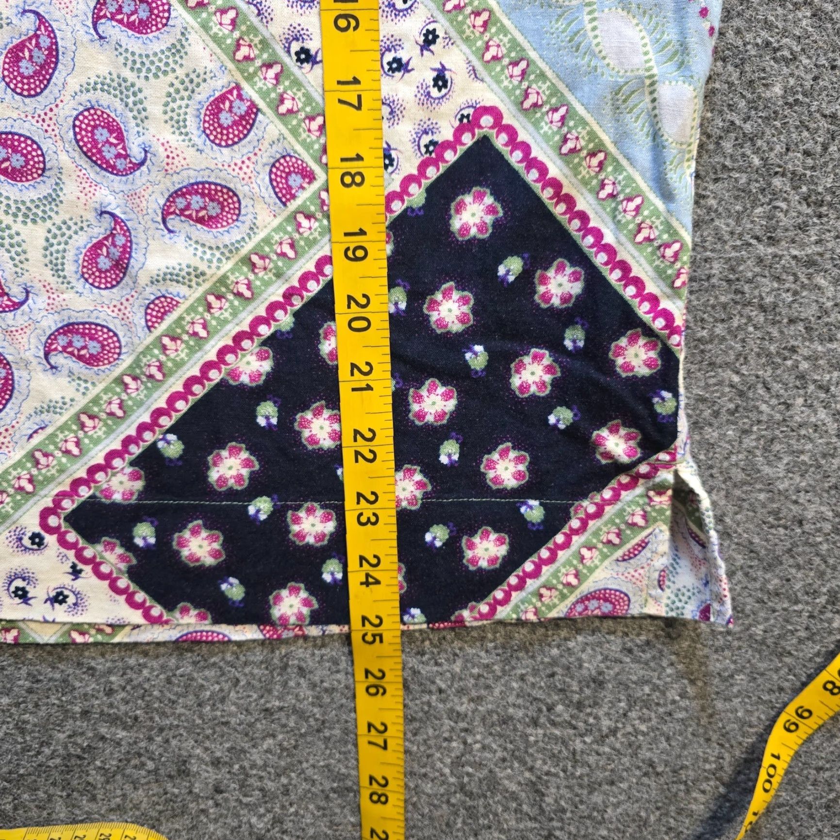 Loft LOFT Blouse Womens Size M Blue Pink Patchwork Peasant Casual V-Neck Long Sleeve Pullover Lightweight Floral Pattern Summer Spring Fall Regular Size M / US 6-8 / IT 42-44 - 7 Thumbnail