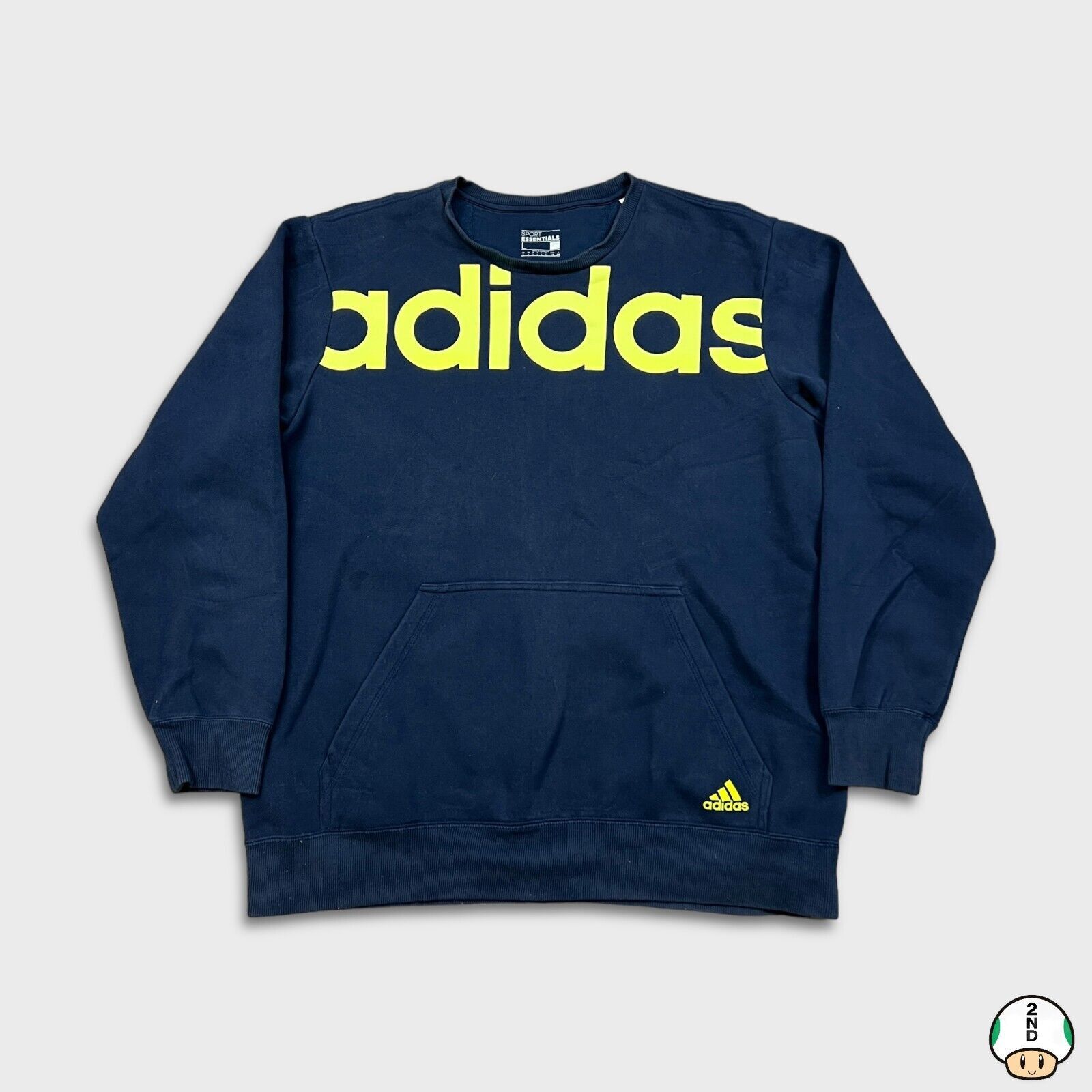 Adidas × Vintage Adidas Sweatshirt Large Essentials Stripe Spell Out Pullover Size US L / EU 52-54 / 3 - 1 Thumbnail