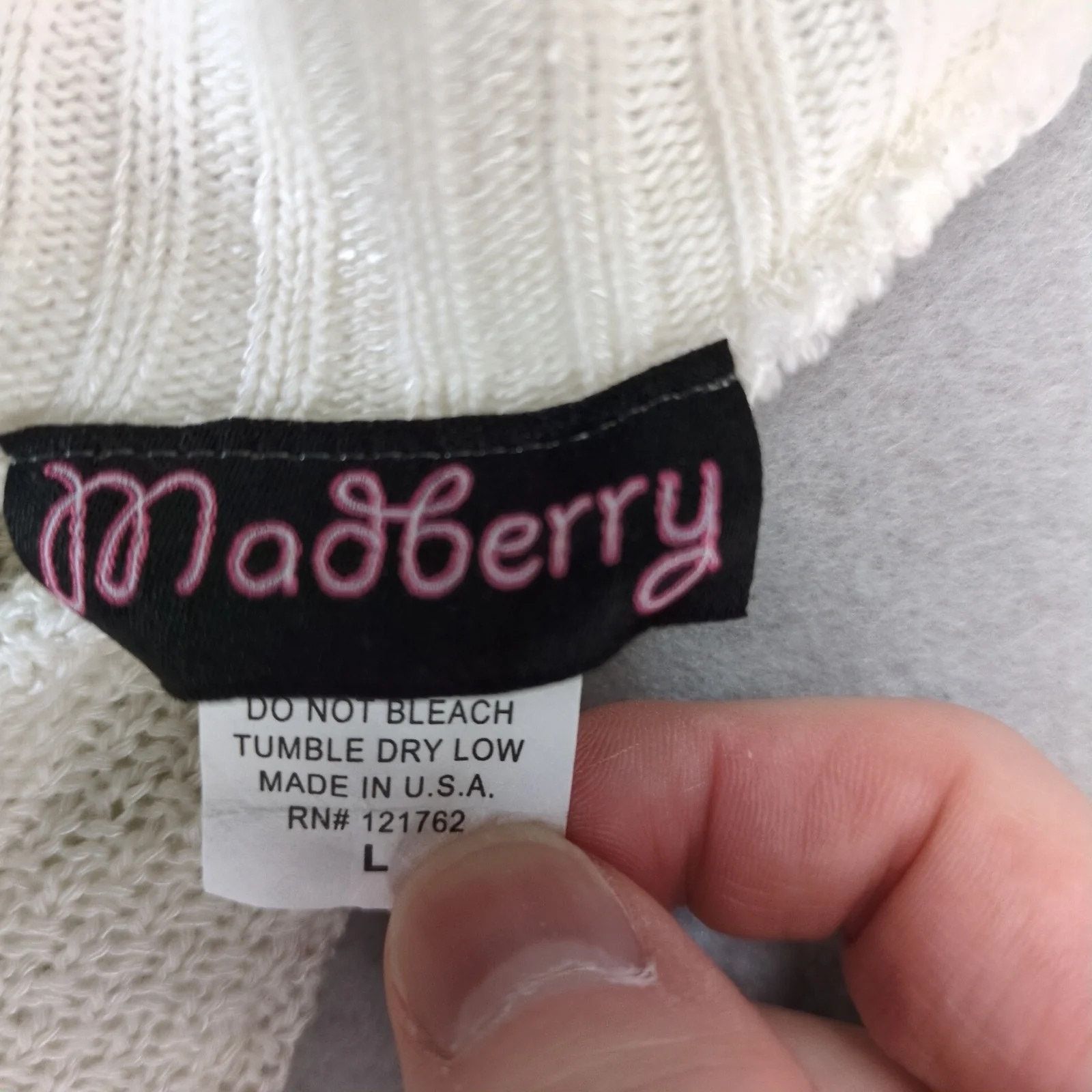 Other Madberry Ivory Knit Poncho Tank Top Womens L Corset Tie Neck Size L / US 10 / IT 46 - 5 Thumbnail