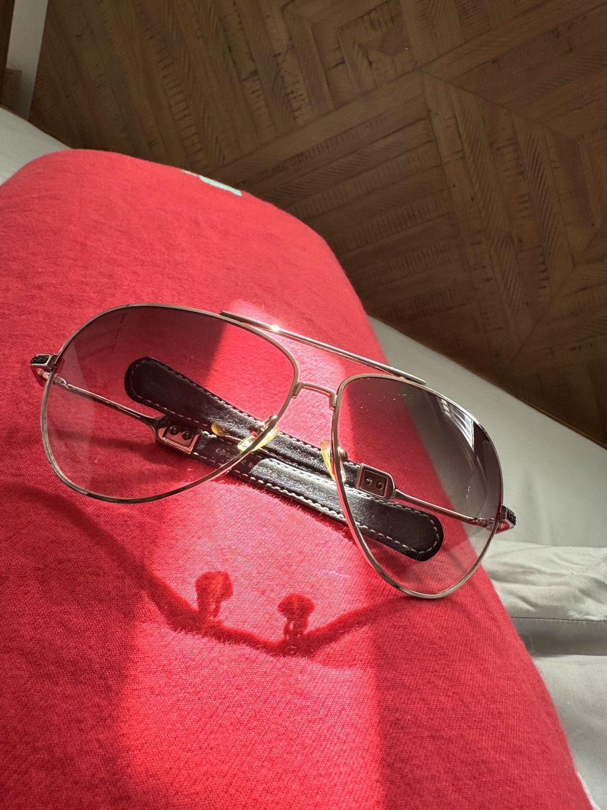 Chrome Hearts ARCHIVE Chrome Hearts Glasses "JOJO" - Rare Black Leather Size ONE SIZE - 2 Thumbnail