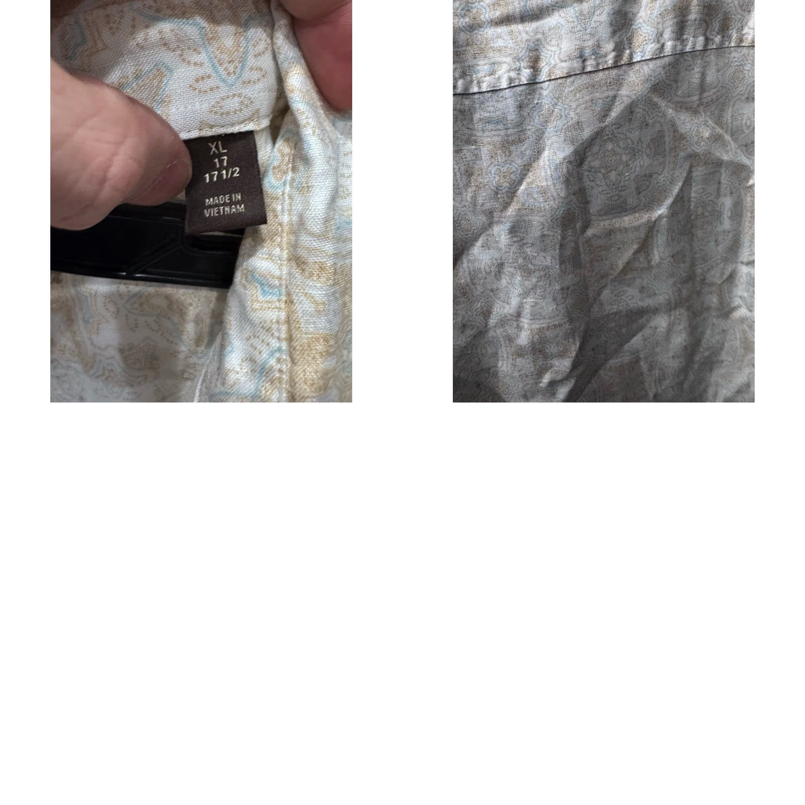 Tasso Elba Tasso ELba 100% Linen Paisley XL Shirt Men Short Sleeve Button Up Shirt Size US XL / EU 56 / 4 - 8 Thumbnail