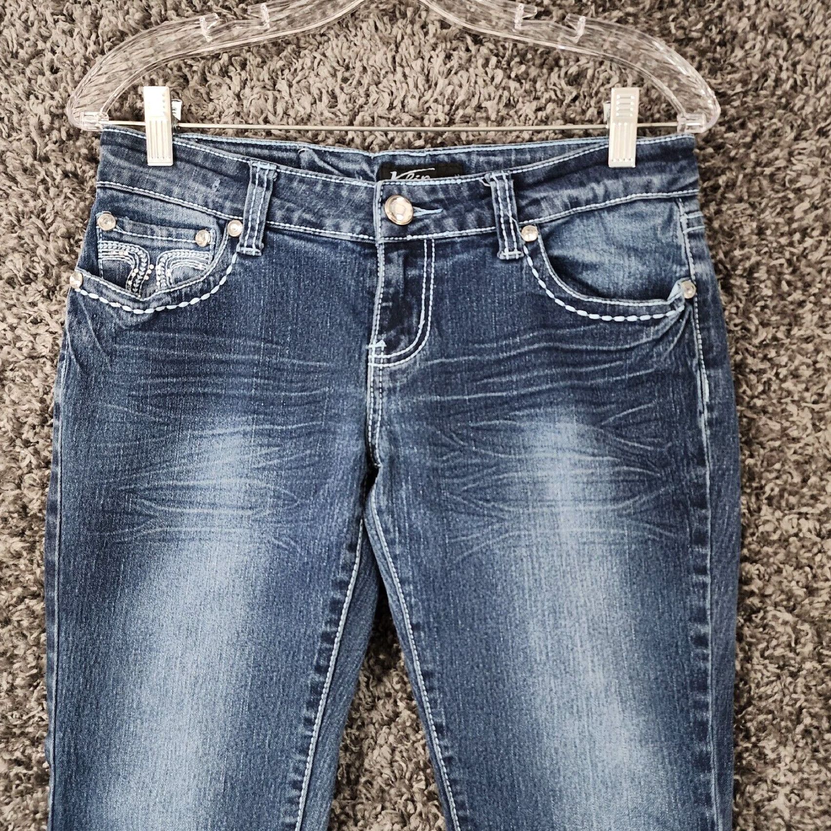 Vintage Klip Womens Bootcut Blue Jeans Size 7 Size 28" / US 6 / IT 42 - 2 Thumbnail