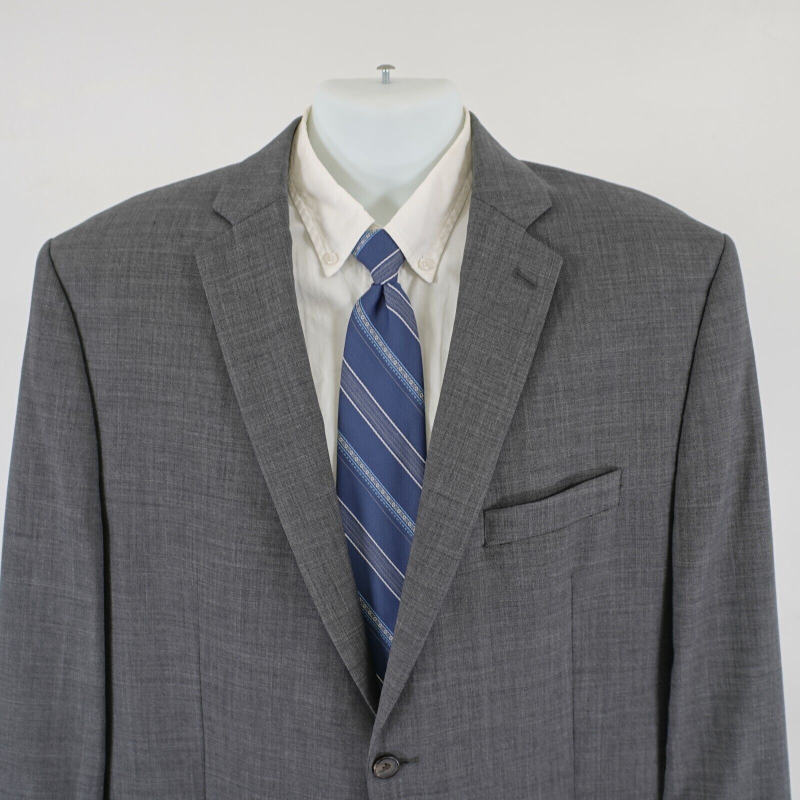 Lauren Ralph Lauren Lauren Ralph Lauren Wool Gray Sharskin 46R Blazer 2 Button T Size 46R - 1 Thumbnail