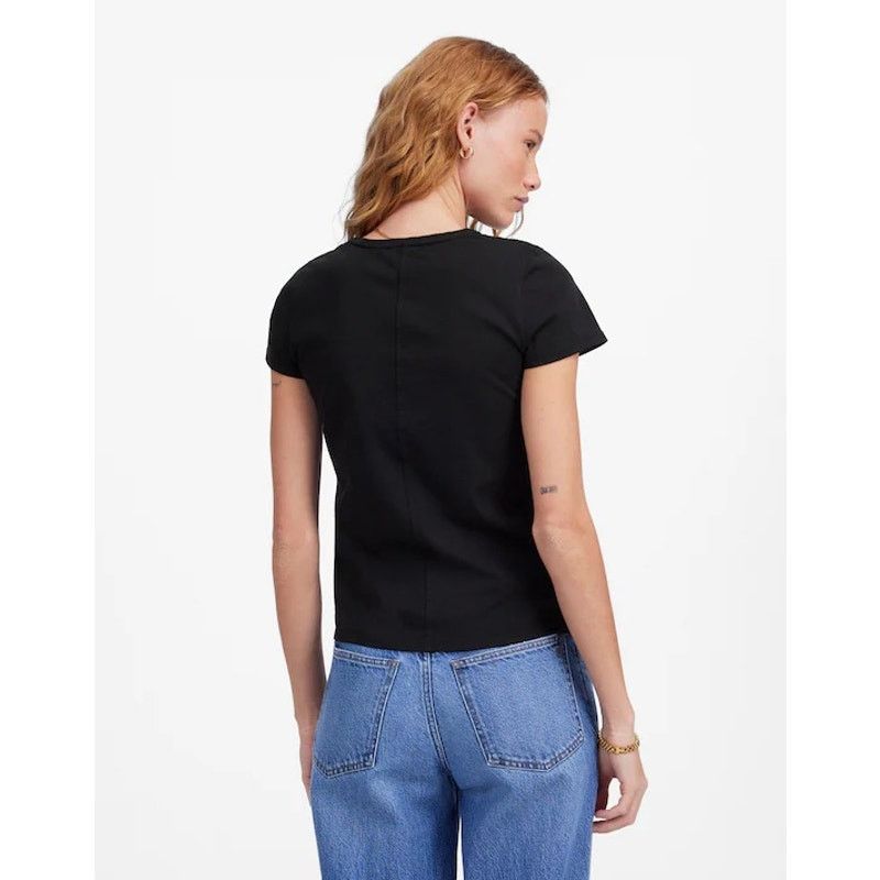 Madewell NWT Madewell Essential Slim Tee Lightweight Cotton Black XS Size XS / US 0-2 / IT 36-38 - 2 Thumbnail