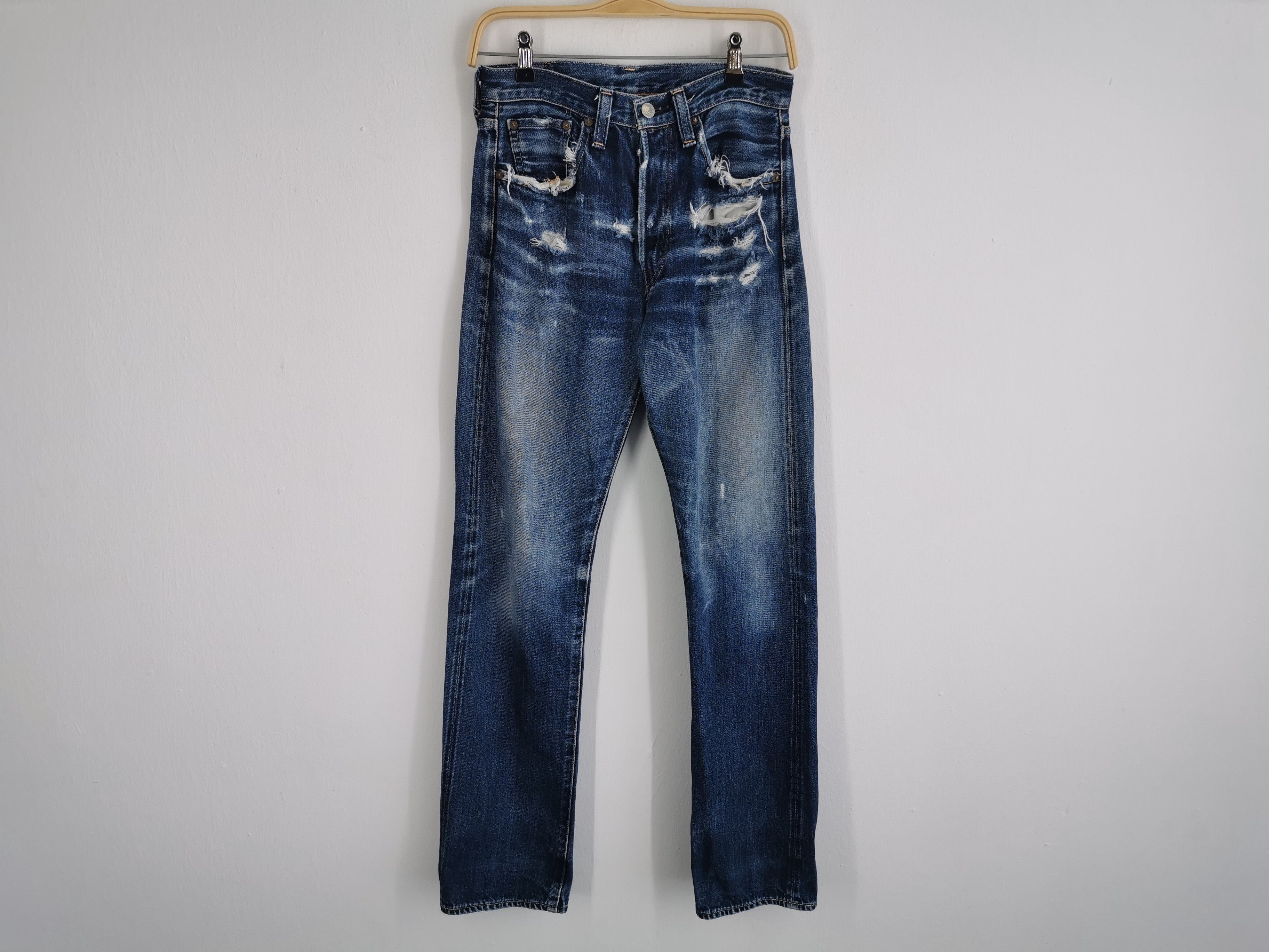 Levi's Distressed Vintage 90s Levis Lot 501 Big E Selvedge Denim Size US 29 - 2 Thumbnail