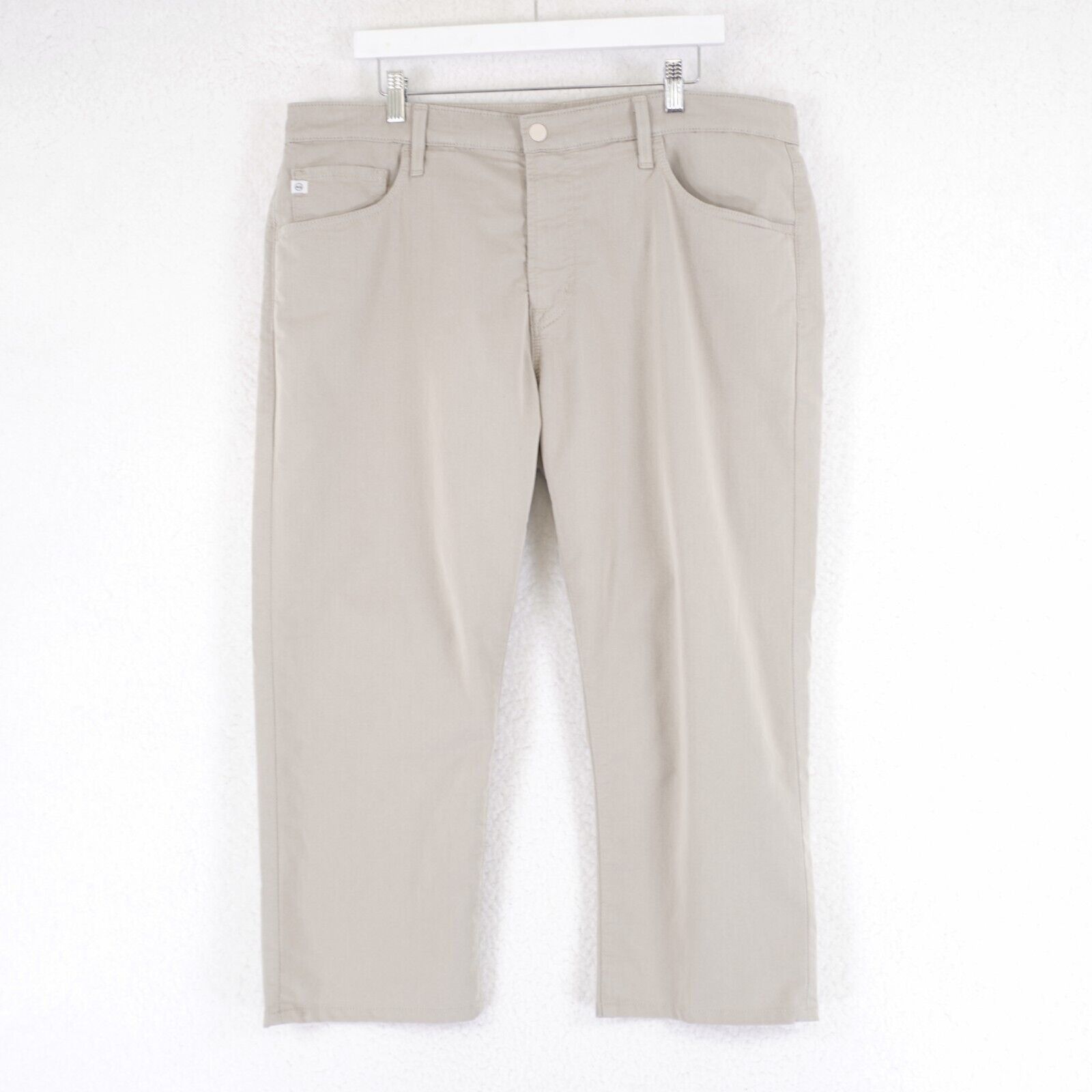 AG Adriano Goldschmied AG Adriano Goldsmied Everett Slim Straight Beige Cream Jeans Size US 39 - 1 Thumbnail