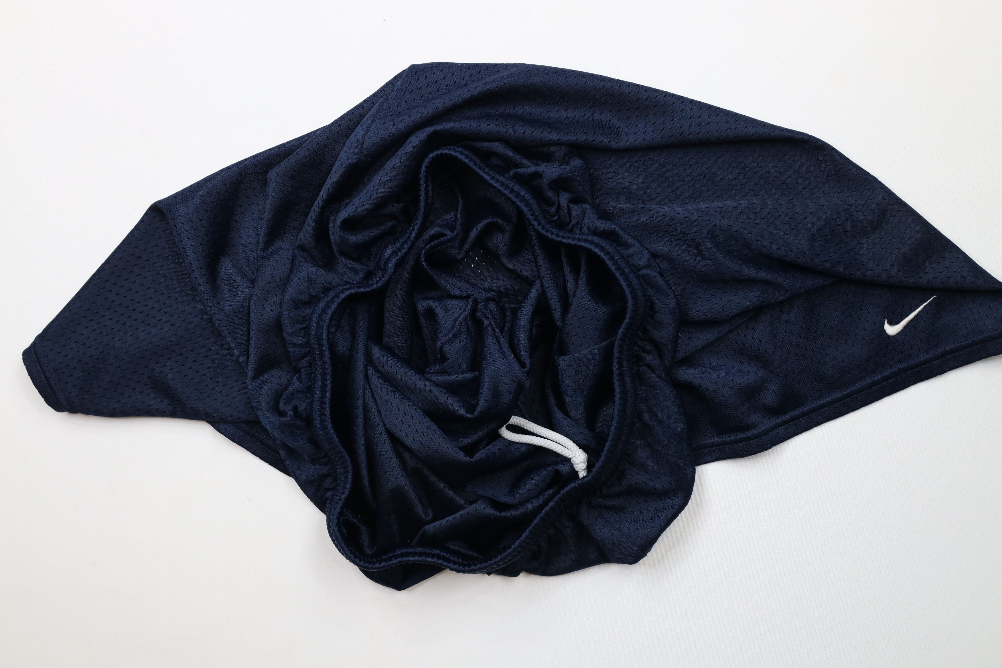 Nike × Vintage Vintage Nike Mini Swoosh Above Knee Mesh Shorts Navy Blue Size US 36 / EU 52 - 8 Thumbnail