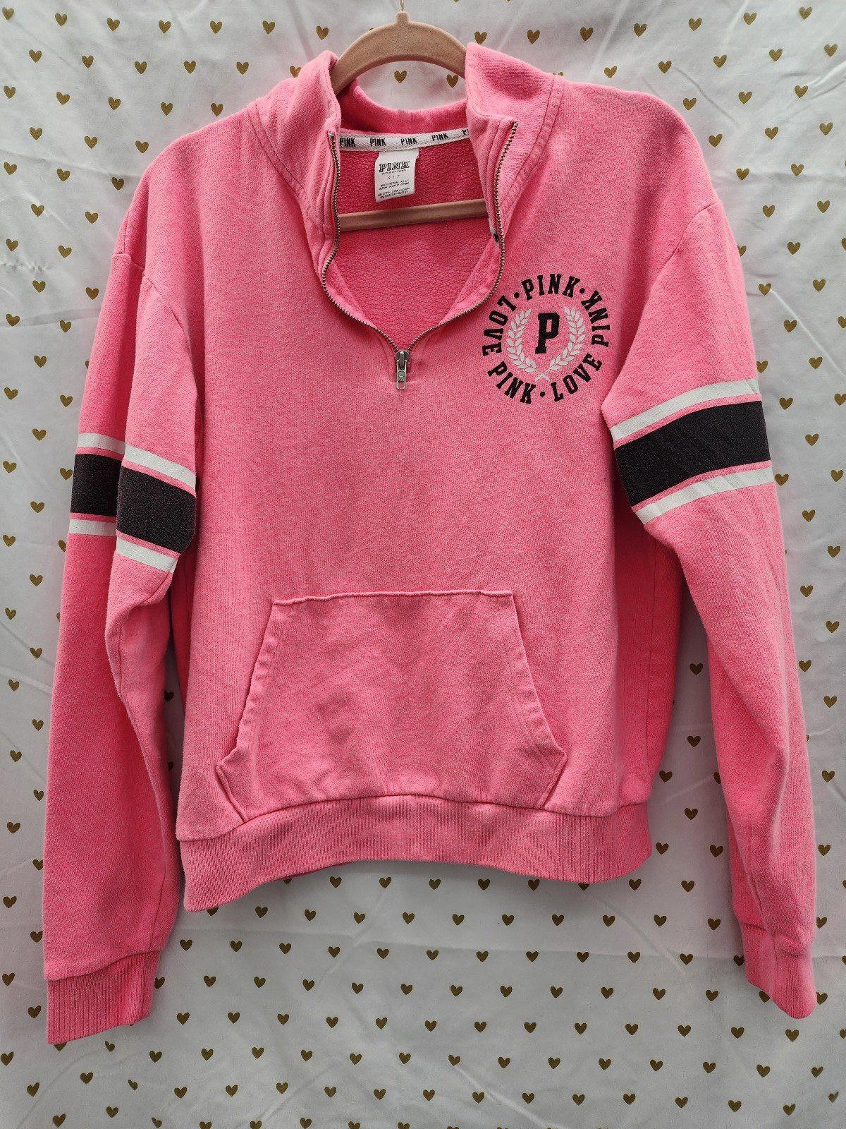 Pink Pink vs hot pink quarter zip sweater top Victorias Secret Size S / US 4 / IT 40 - 1 Thumbnail