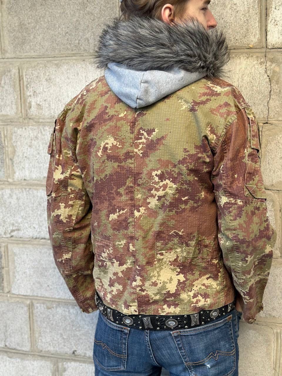 Aeronautica Militare Vintage Italian Army Vegetato Camo Jacket Fur Hood Military Size US M / EU 48-50 / 2 - 3 Thumbnail
