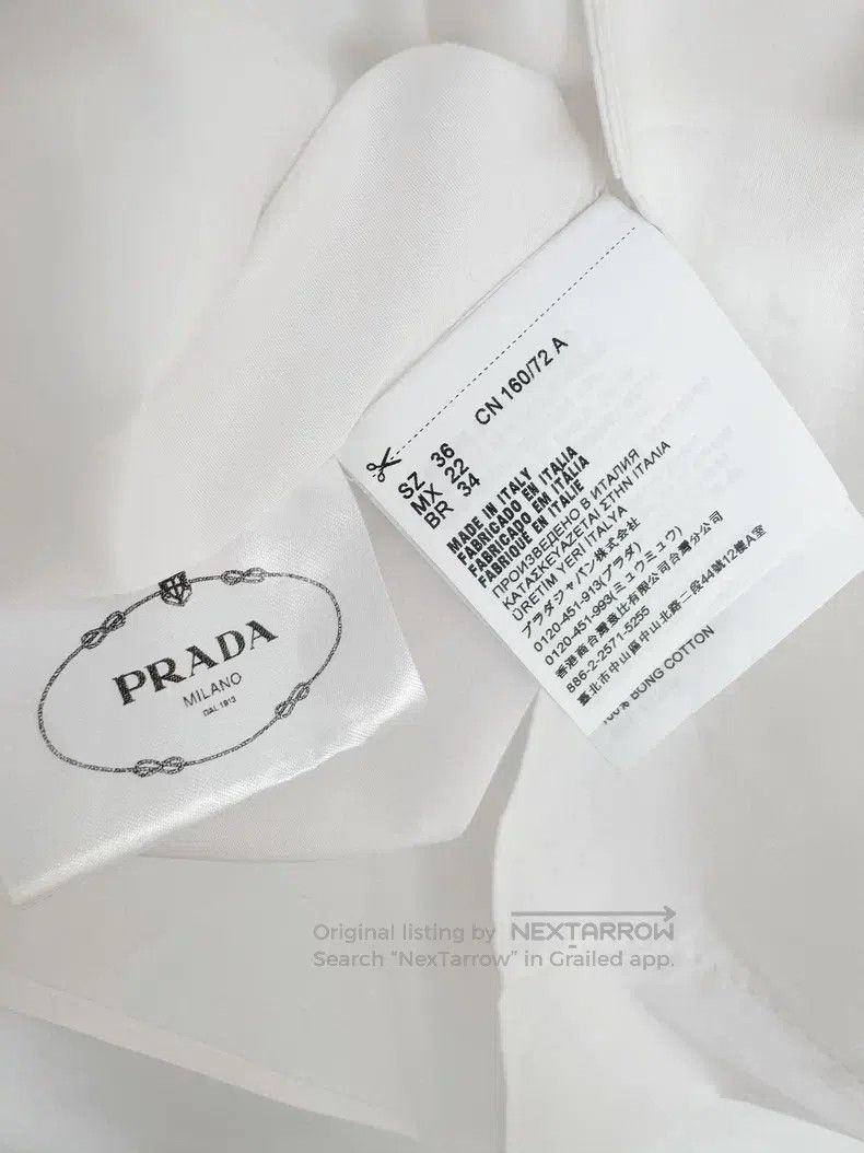Prada Prada White metal triangle logo shirt Size XXS / US 00 / IT 34 - 4 Thumbnail