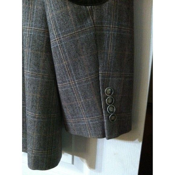 Tasso Elba TASSO ELBA MEN'S BROWN 100%WOOL SPORT COAT BLAZER SIZE: 46L Size 46L - 6 Thumbnail