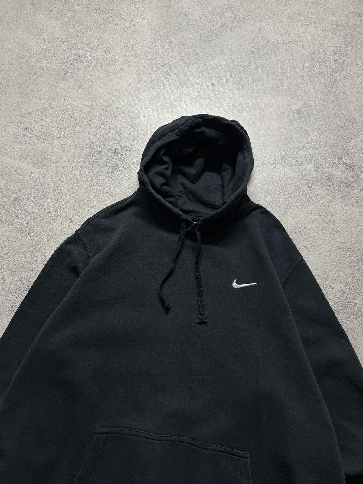 Nike × Vintage Vintage Y2k Nike 🖤 Mini Swoosh Blank Basic Hoodie 00’s Size US XL / EU 56 / 4 - 4 Thumbnail