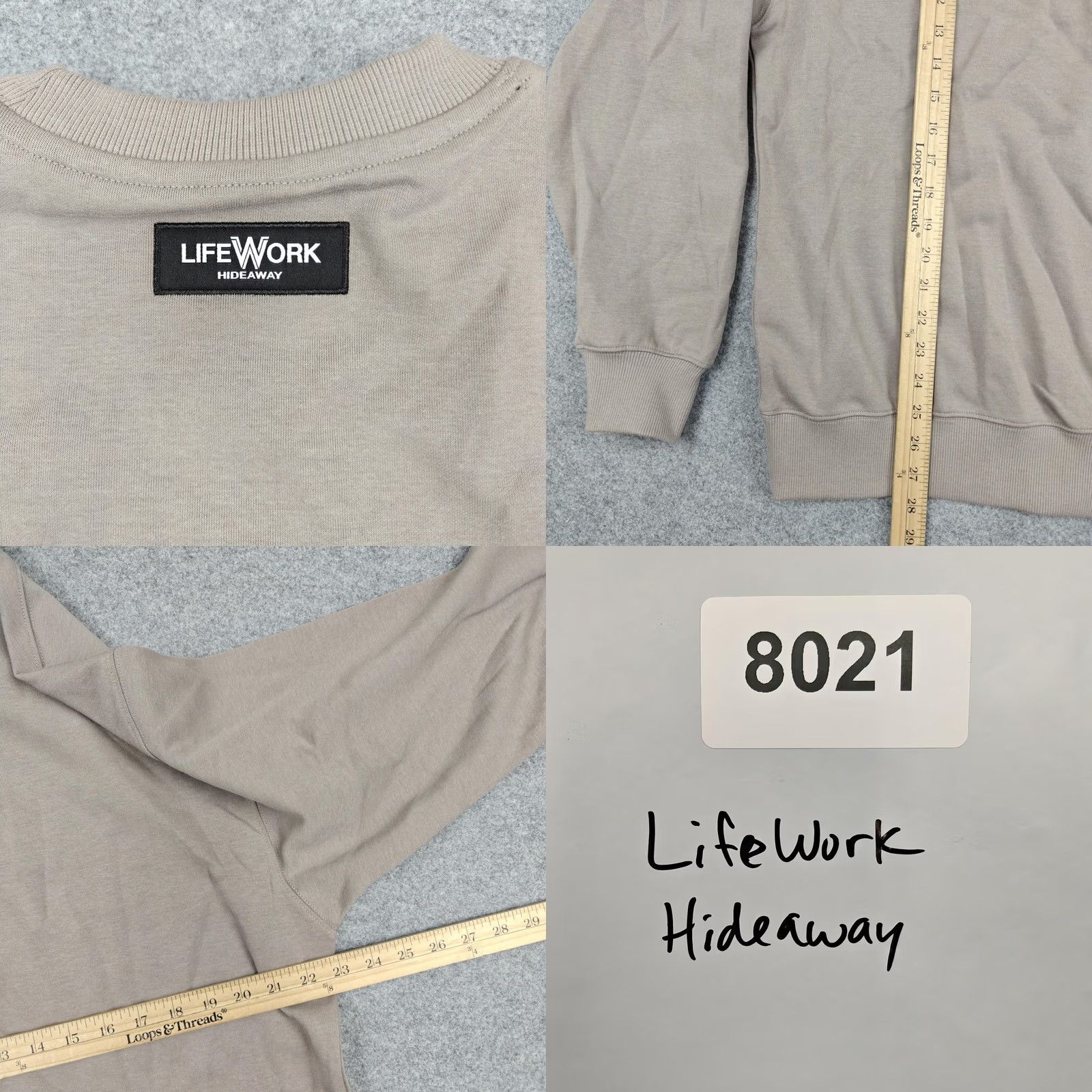 Logo 7 VINTAGE LifeWork Sweatshirt Mens Medium Beige Logo Crewneck Pullover Graphic Size US M / EU 48-50 / 2 - 8 Thumbnail
